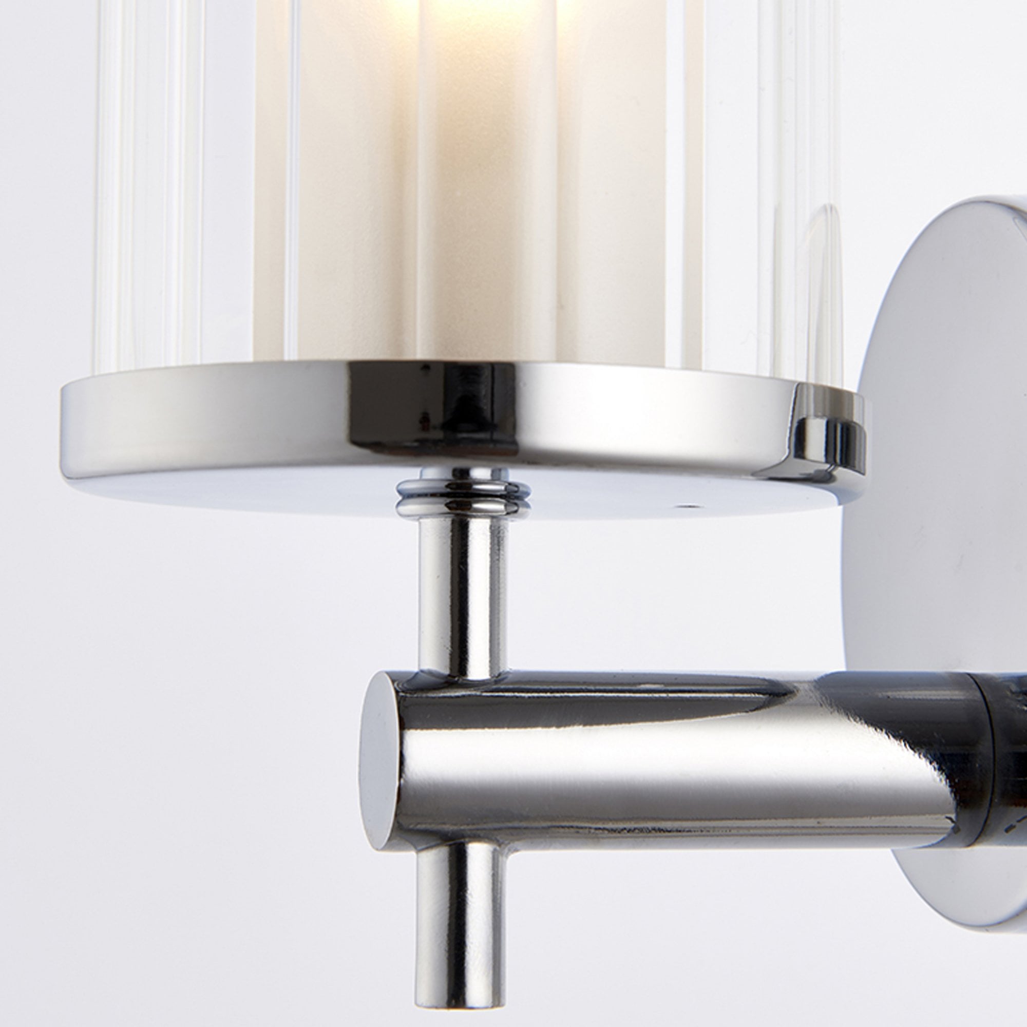 Endon Britton Single Light Wall Light - Chrome Plate & Clear Glass