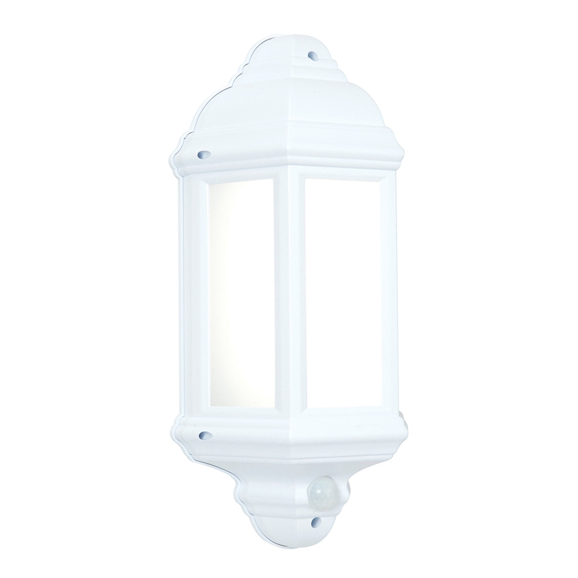 Saxby Halbury PIR Single Light Wall Fitting IP44 - Matt White Textured