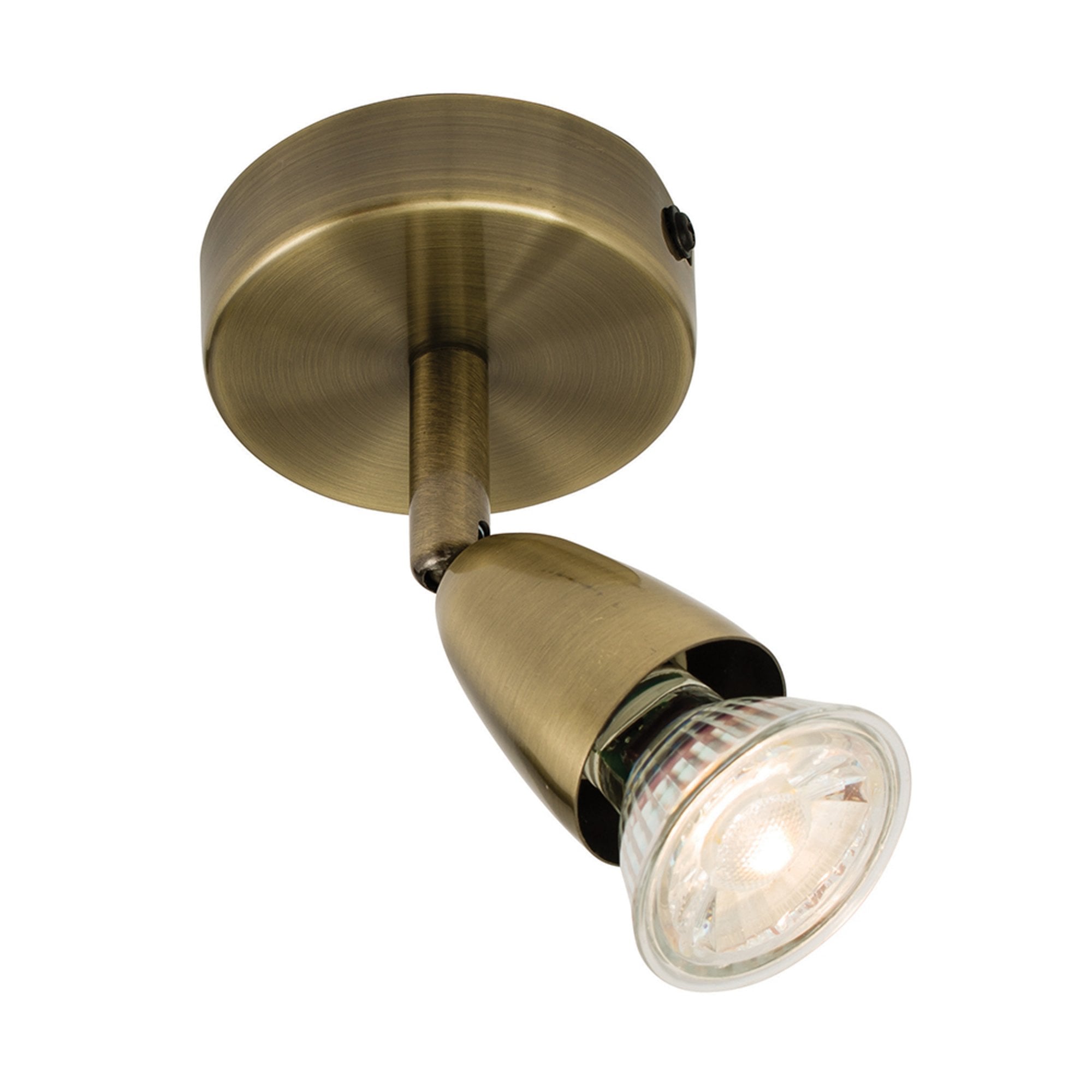 Saxby Amalfi Single Light Spotlight - Antique Brass