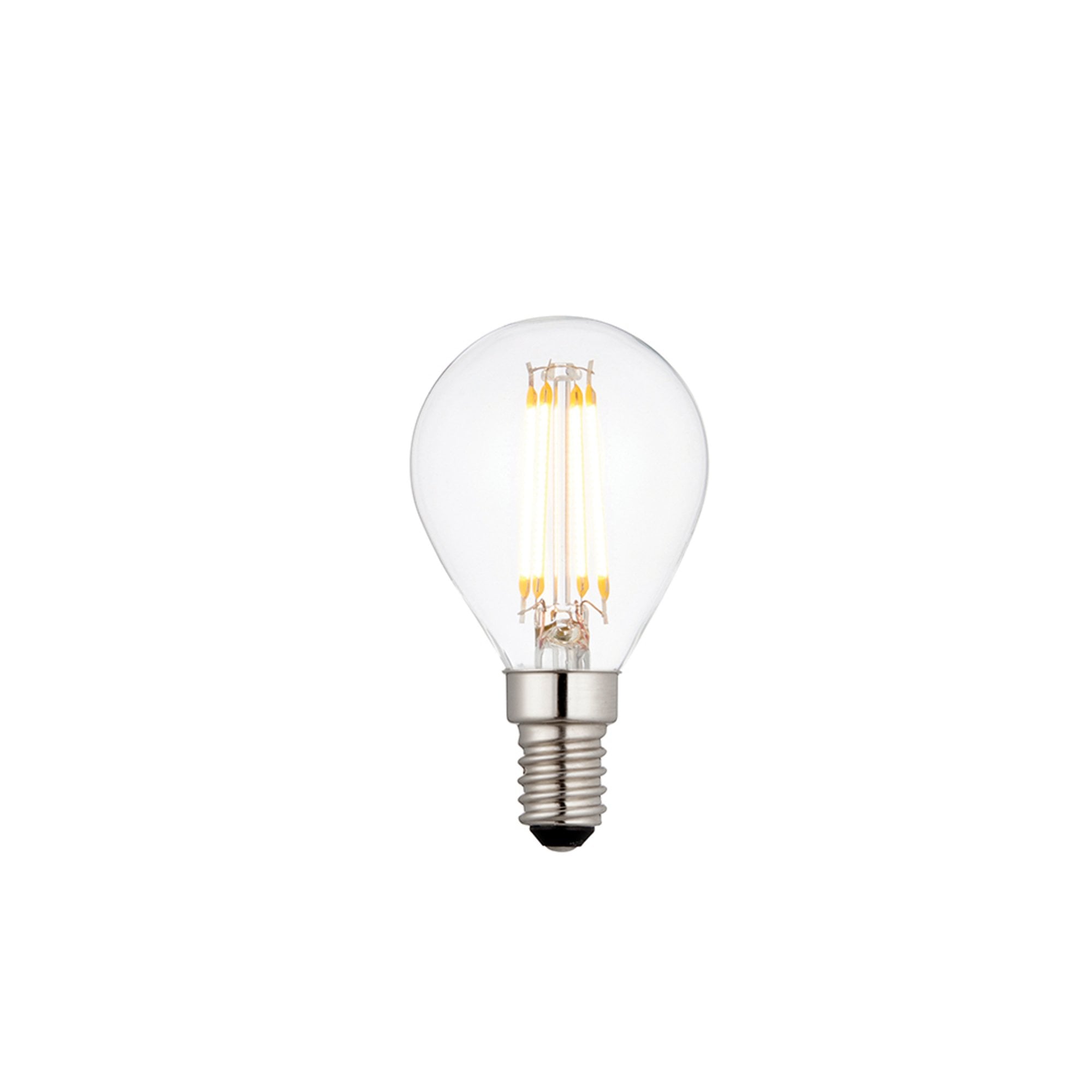Endon E14 LED 4W Golf Bulb - 2700K - Dimmable - Clear Glass