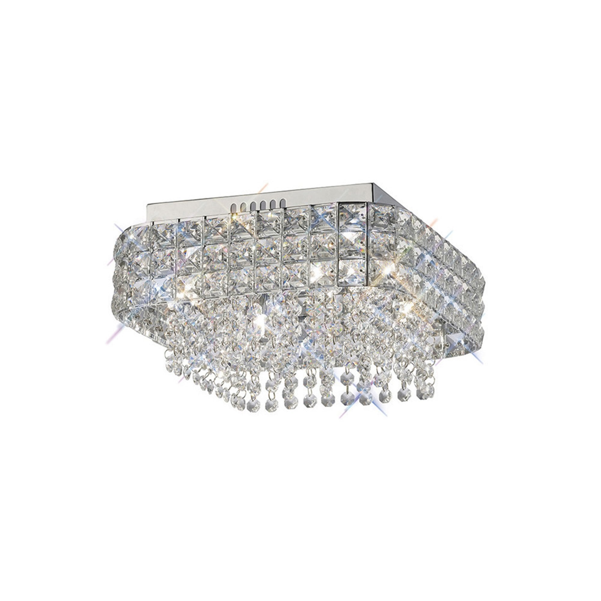 Diyas IL31152 Edison Ceiling Square 4 Light Polished Chrome/Crystal