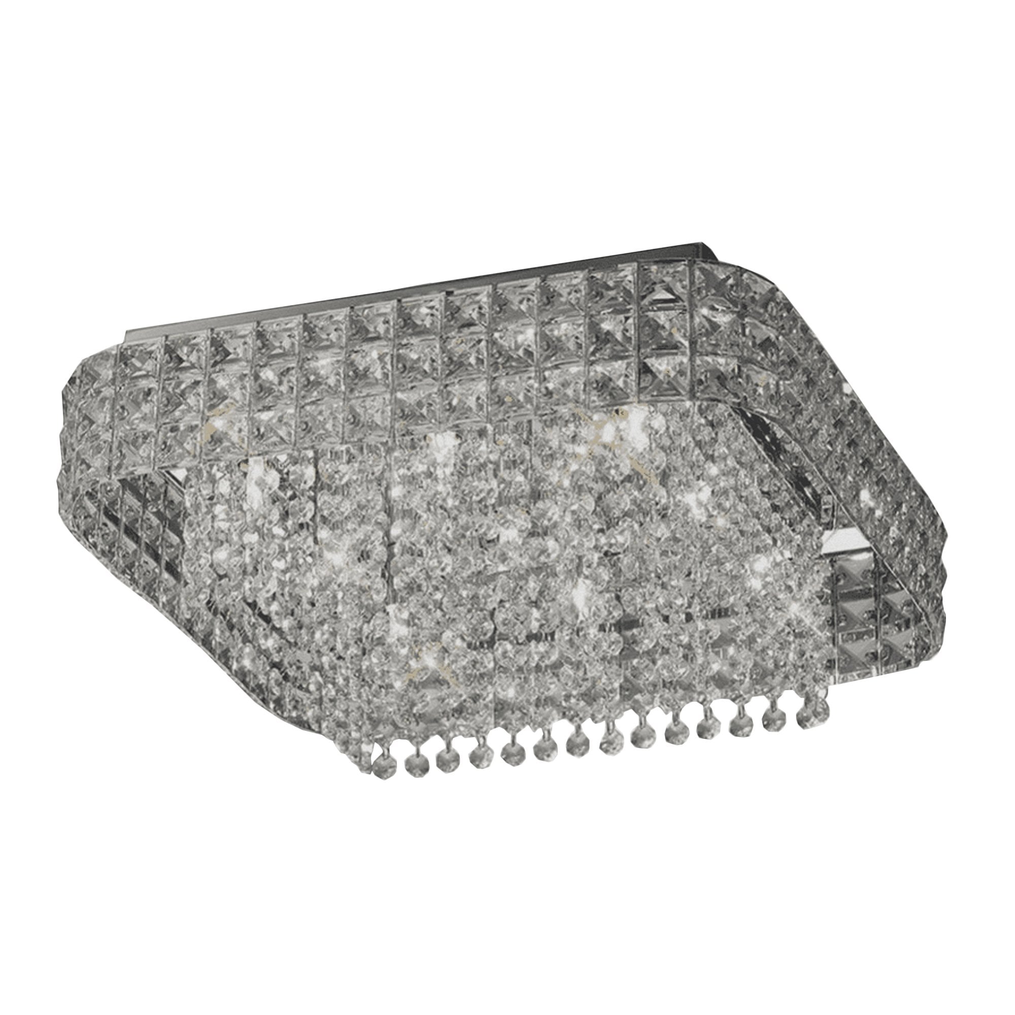 Diyas IL31153 Edison Ceiling Square 9 Light Polished Chrome/Crystal