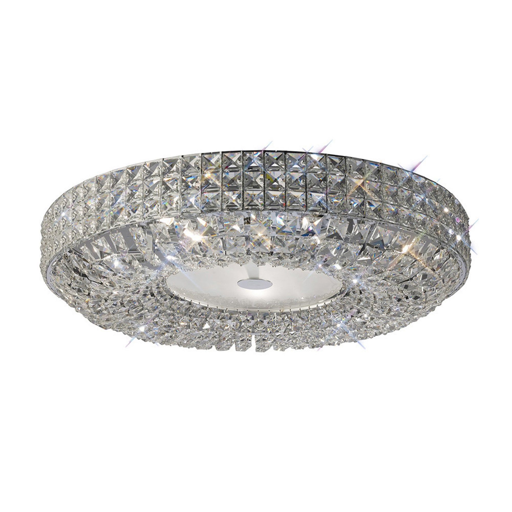 Diyas IL31202 Enya Flush Ceiling 9 Light Polished Chrome/Crystal