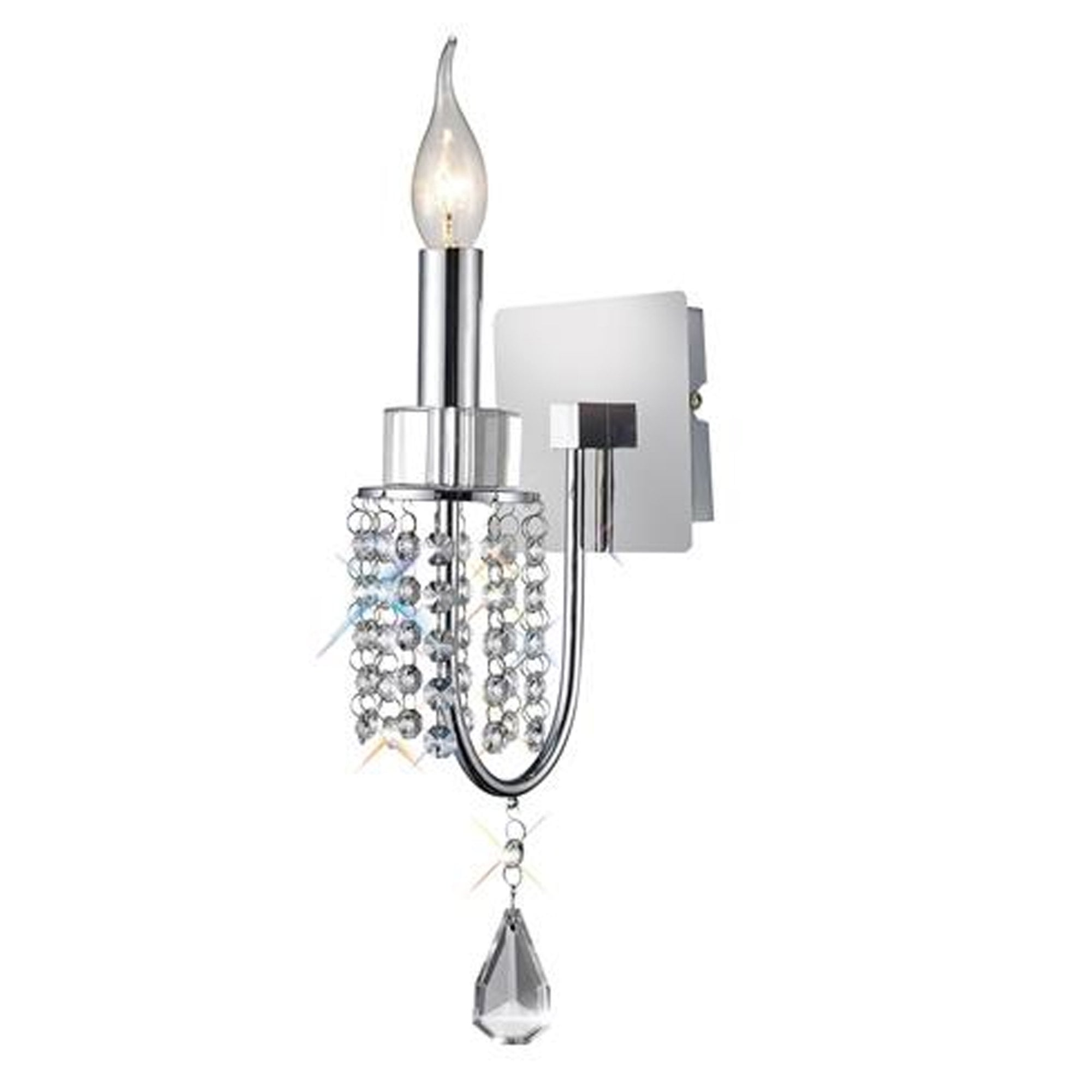Diyas IL31540 Emily Wall Light Switched 1 Light Polished Chrome/Crystal