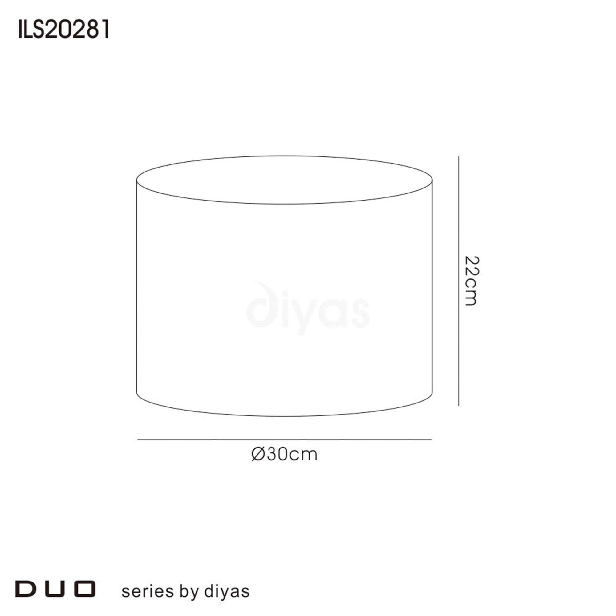 Diyas ILS20281 Duo Round Shade - Small Black/Chrome 30cm - Shade Only