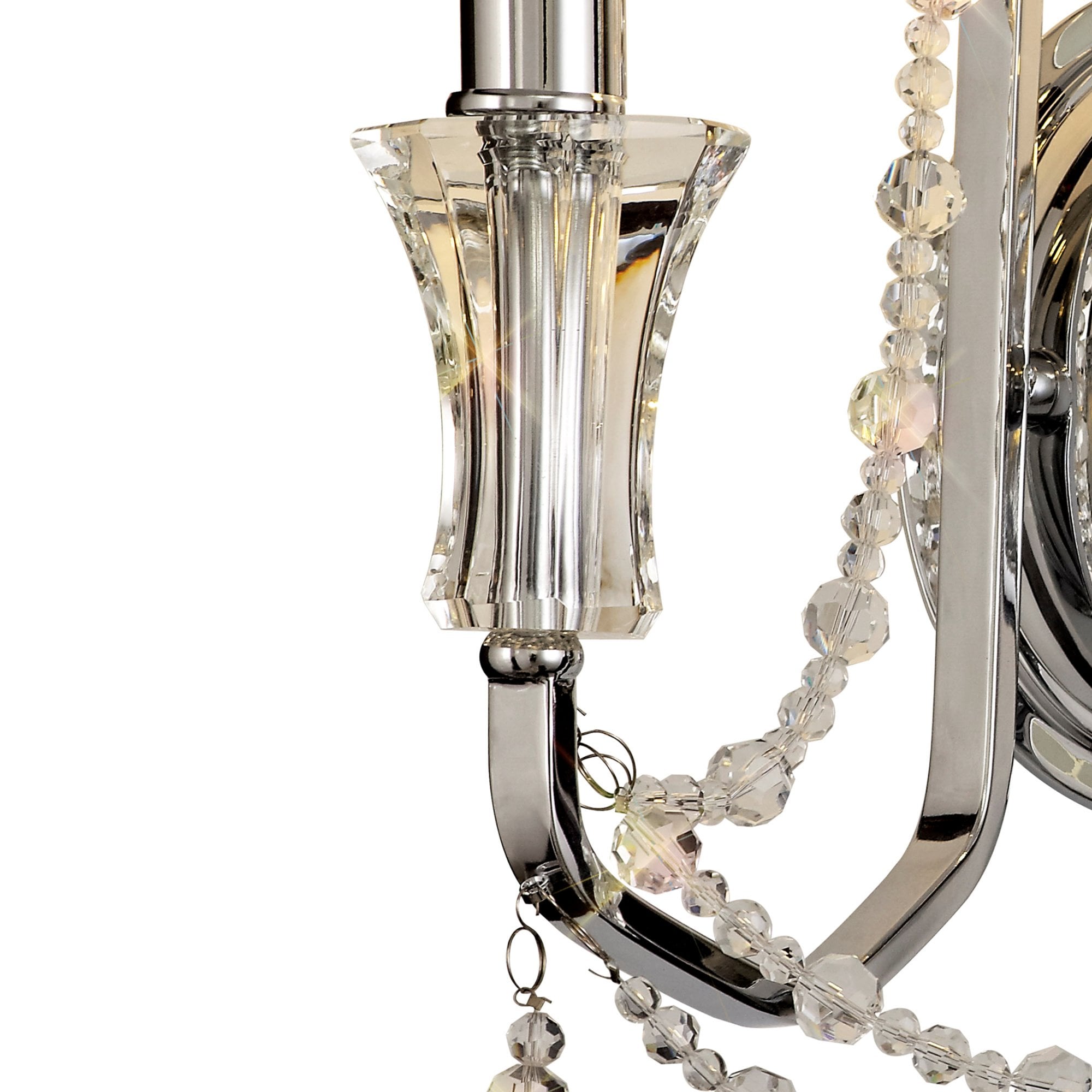 Diyas Armand Wall Lamp 2 Light E14 - Polished Chrome/Crystal