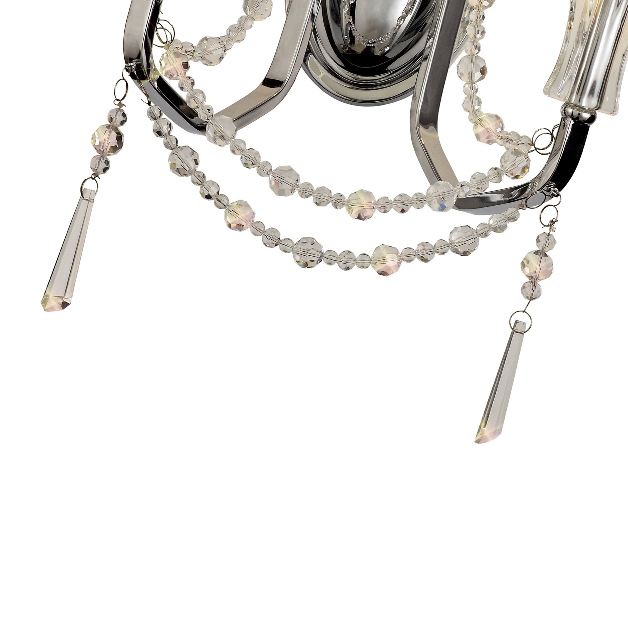Diyas Armand Wall Lamp 2 Light E14 - Polished Chrome/Crystal