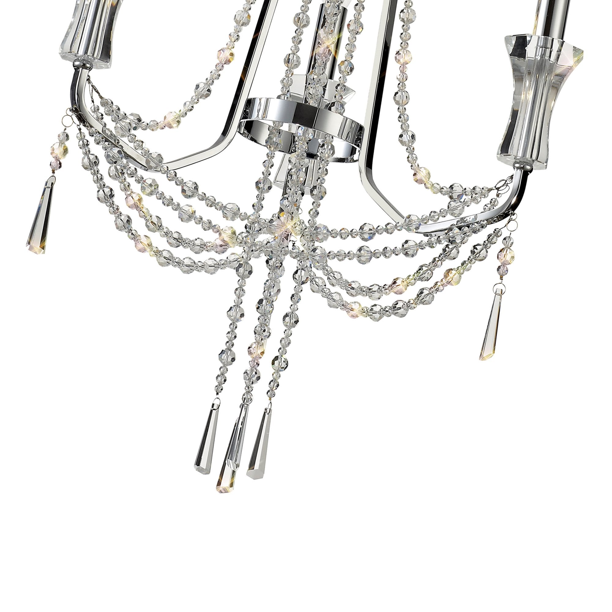 Diyas Armand Pendant 3 Light E14 - Polished Chrome/Crystal