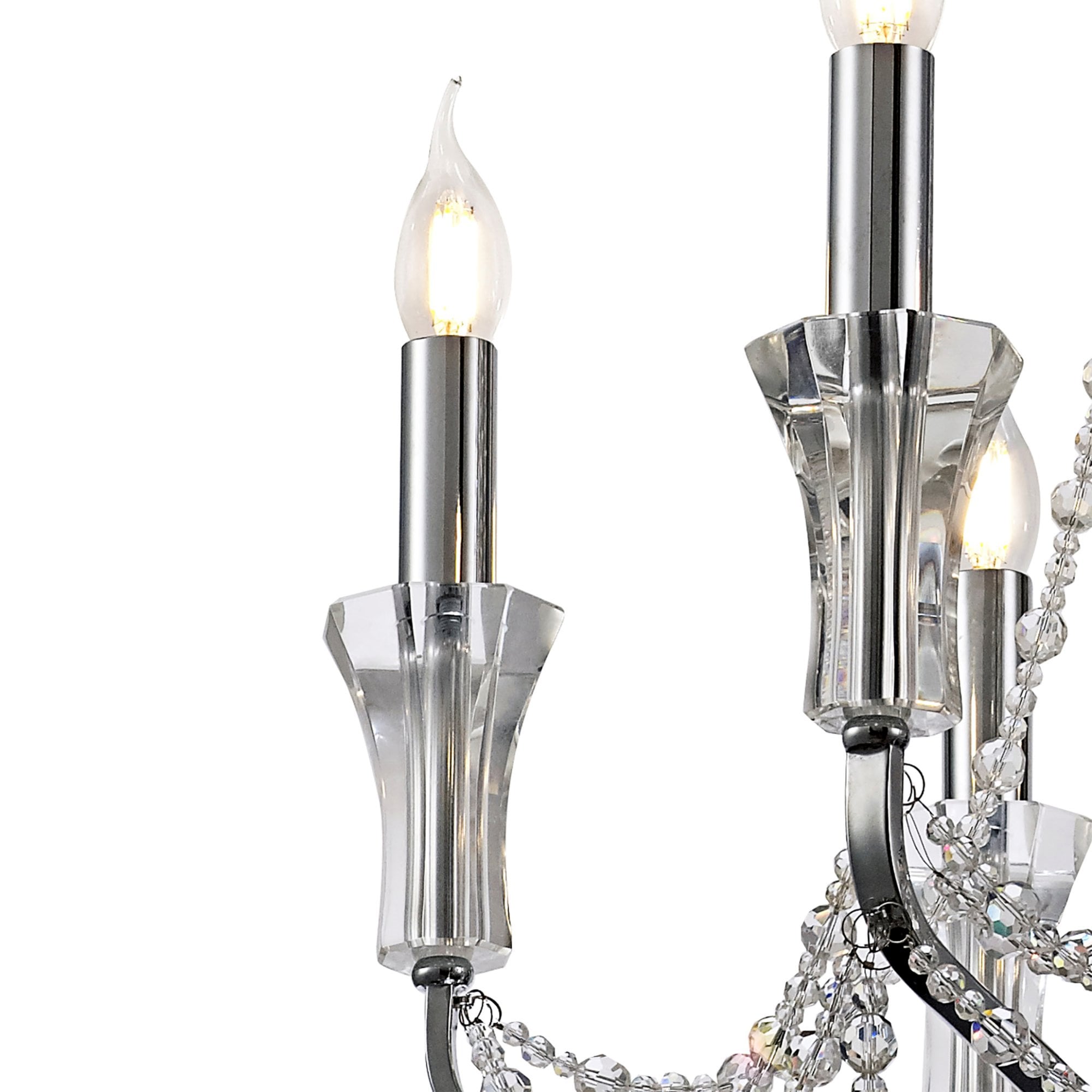 Diyas Armand Pendant 6 Light E14 - Polished Chrome/Crystal
