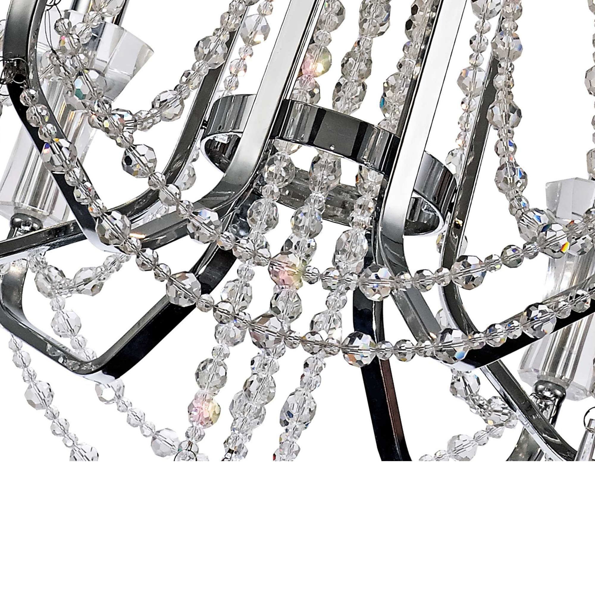 Diyas Armand Pendant 6 Light E14 - Polished Chrome/Crystal