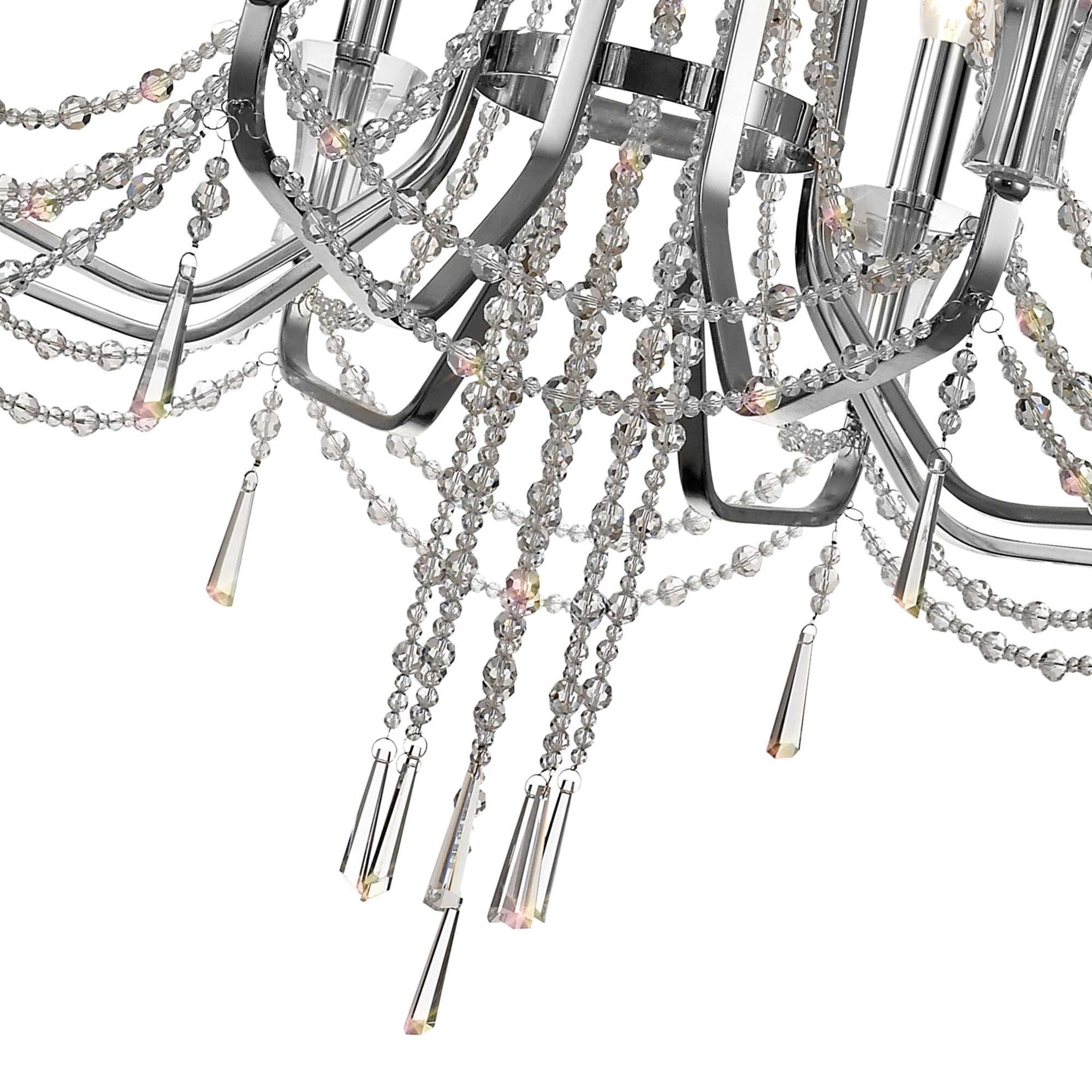 Diyas Armand Pendant 8 Light E14 - Polished Chrome/Crystal