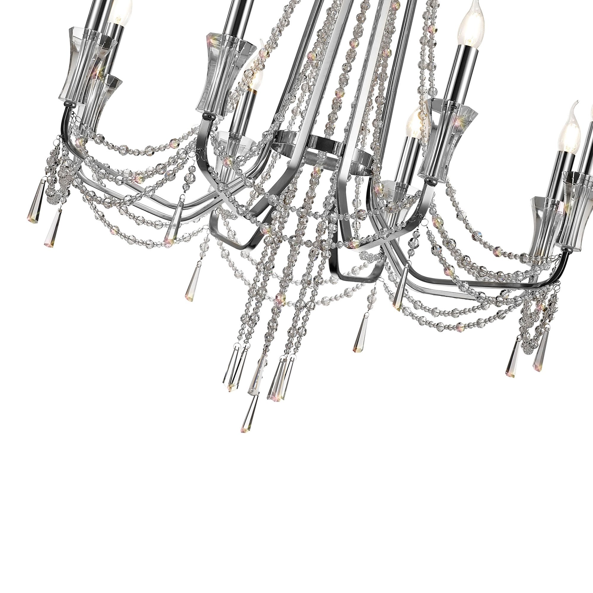 Diyas Armand Pendant 8 Light E14 - Polished Chrome/Crystal