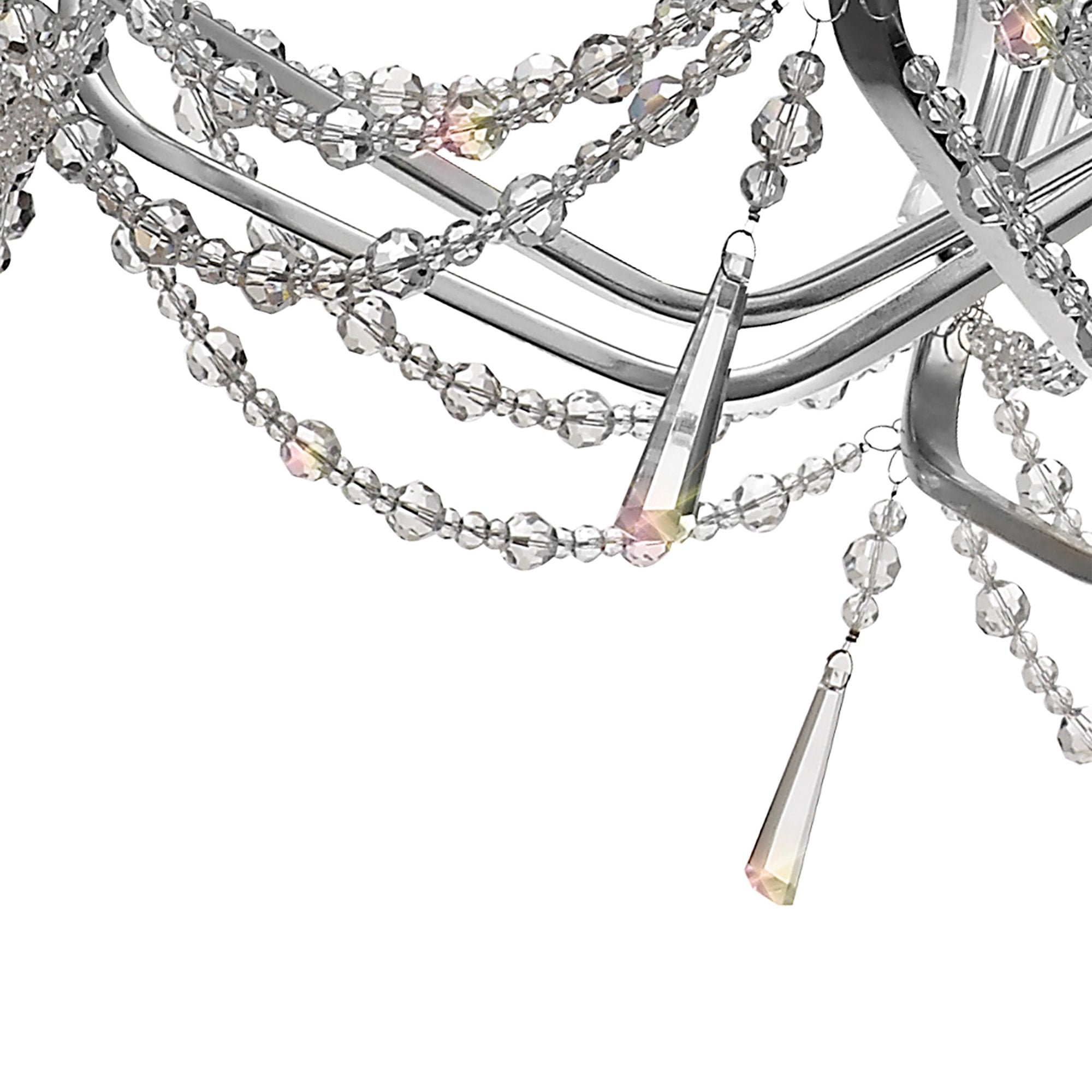 Diyas Armand Pendant 8 Light E14 - Polished Chrome/Crystal