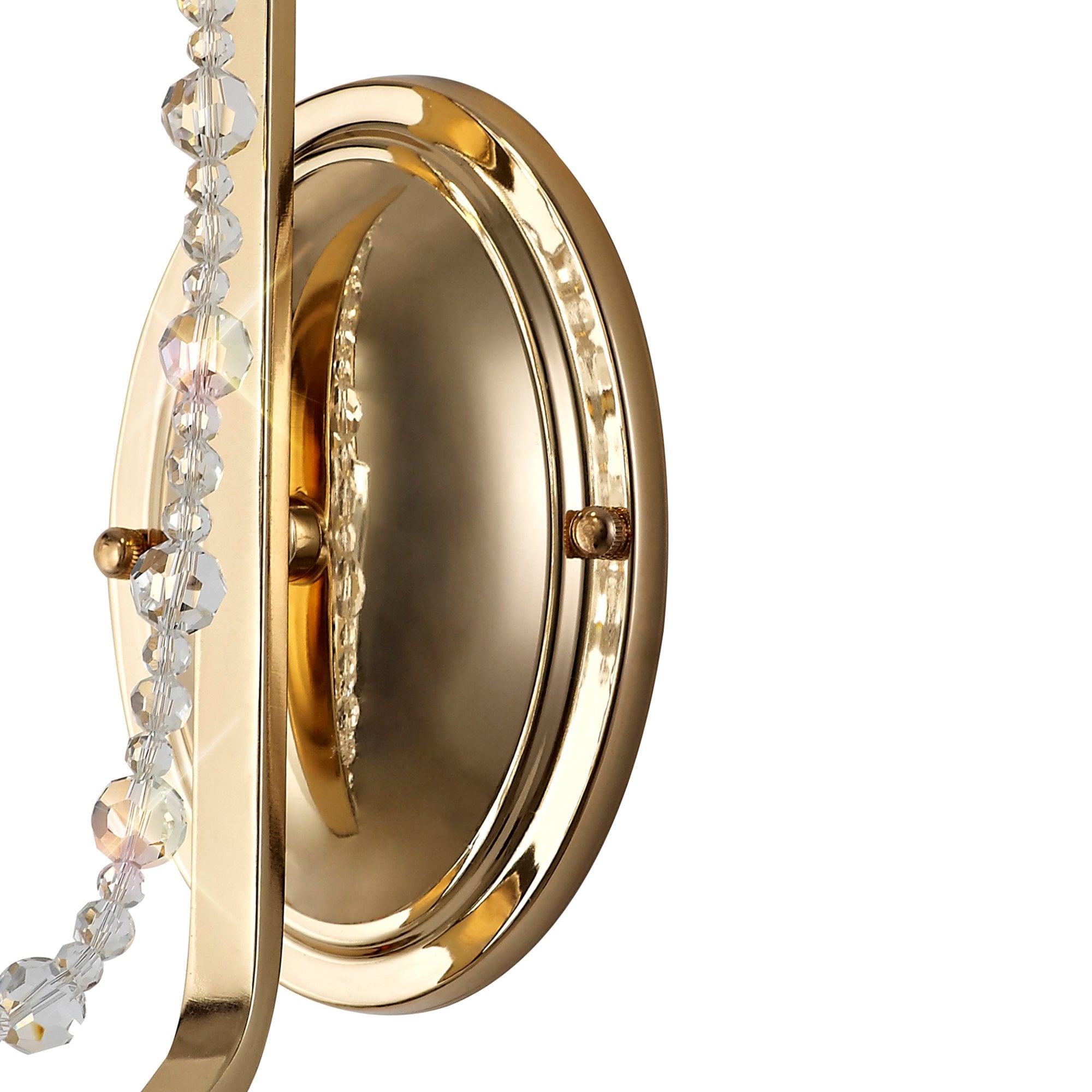 Diyas Armand Wall Lamp Single Light E14 - French Gold/Crystal