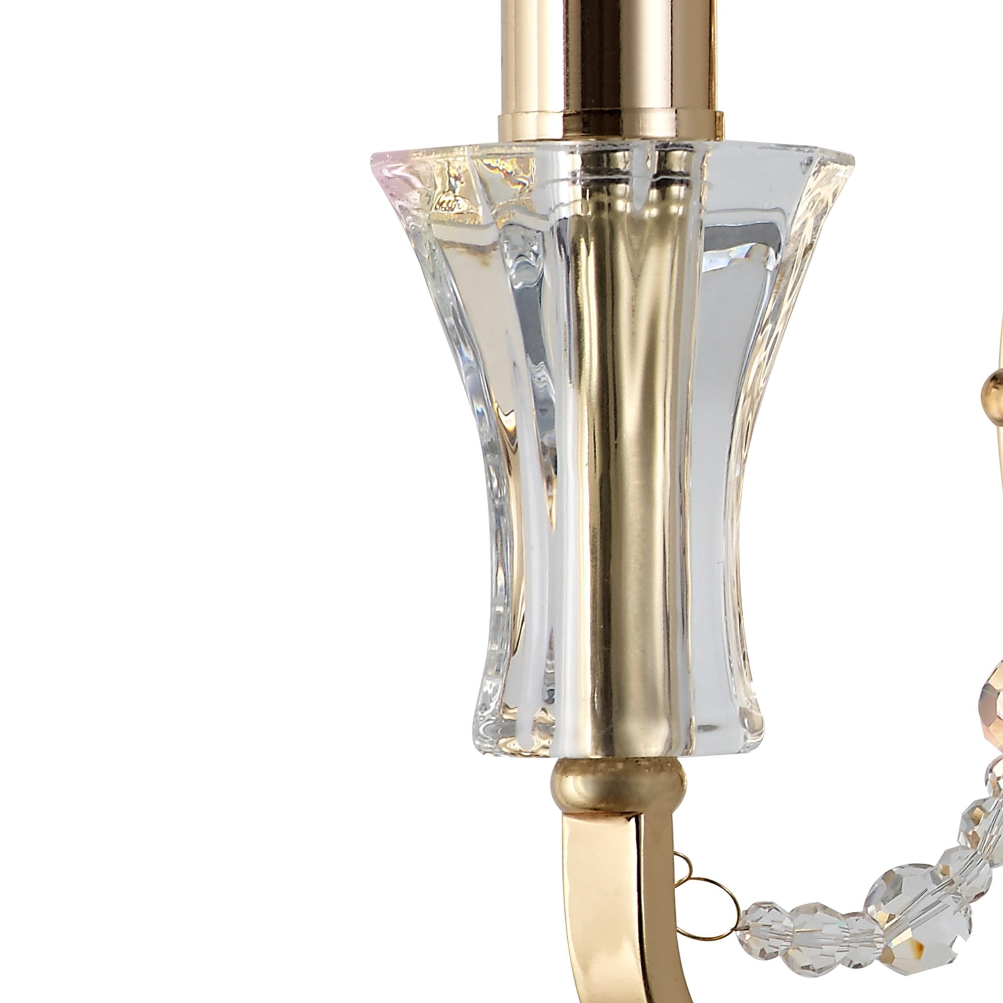 Diyas Armand Wall Lamp Single Light E14 - French Gold/Crystal