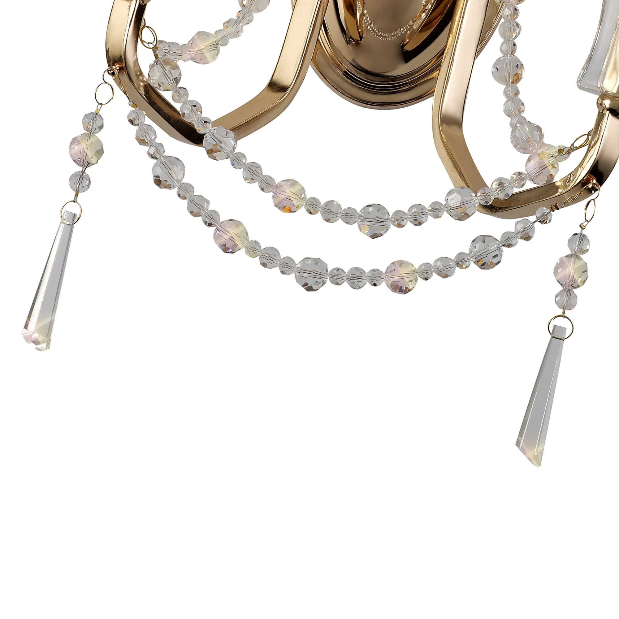 Diyas Armand Wall Lamp 2 Light E14 - French Gold/Crystal