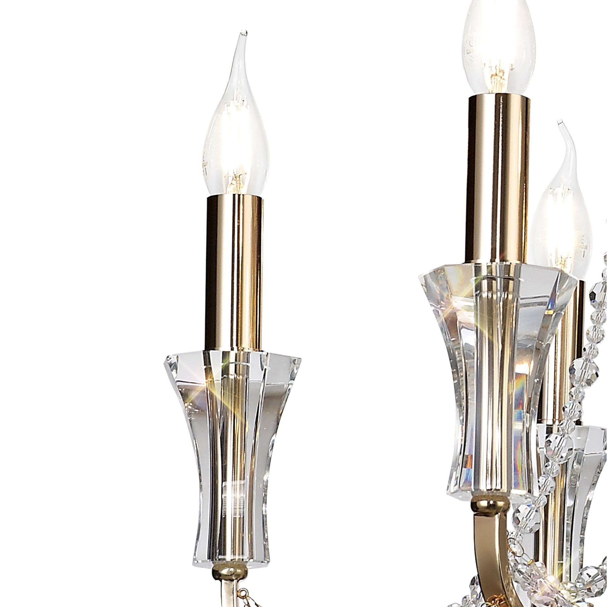 Diyas Armand Pendant 6 Light E14 - French Gold/Crystal