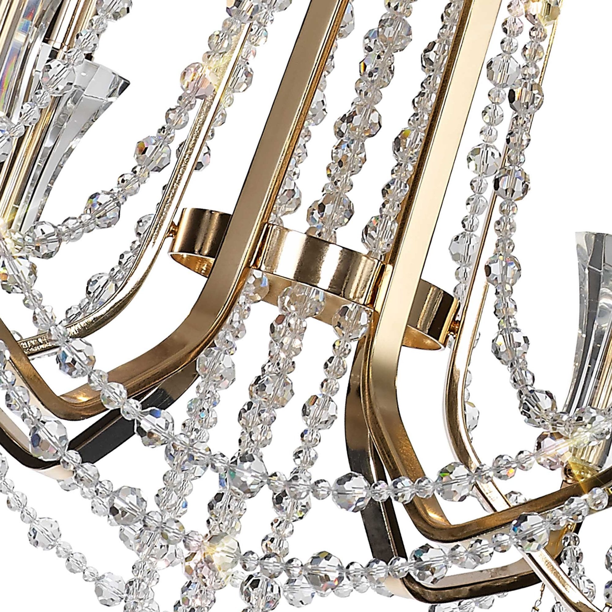 Diyas Armand Pendant 6 Light E14 - French Gold/Crystal