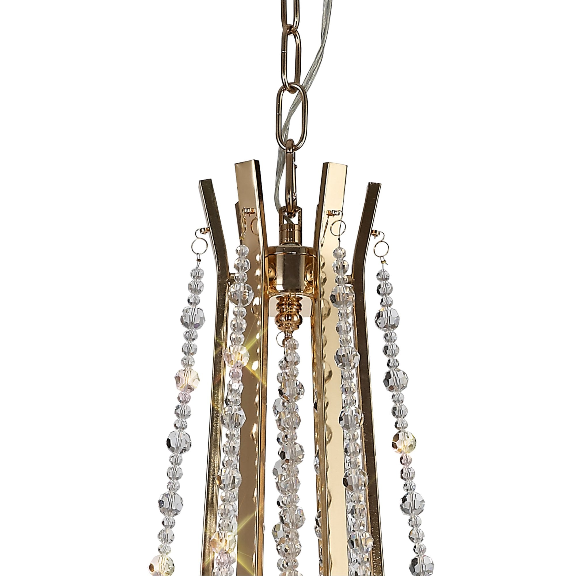 Diyas Armand Pendant 6 Light E14 - French Gold/Crystal
