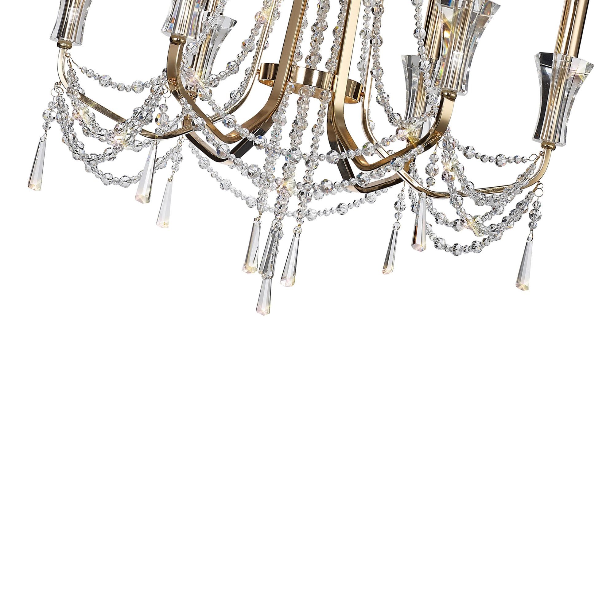 Diyas Armand Pendant 6 Light E14 - French Gold/Crystal