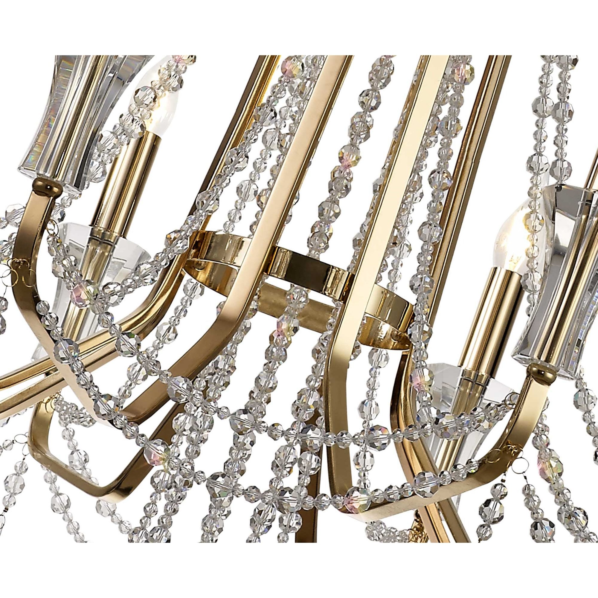 Diyas Armand Pendant 8 Light E14 - French Gold/Crystal