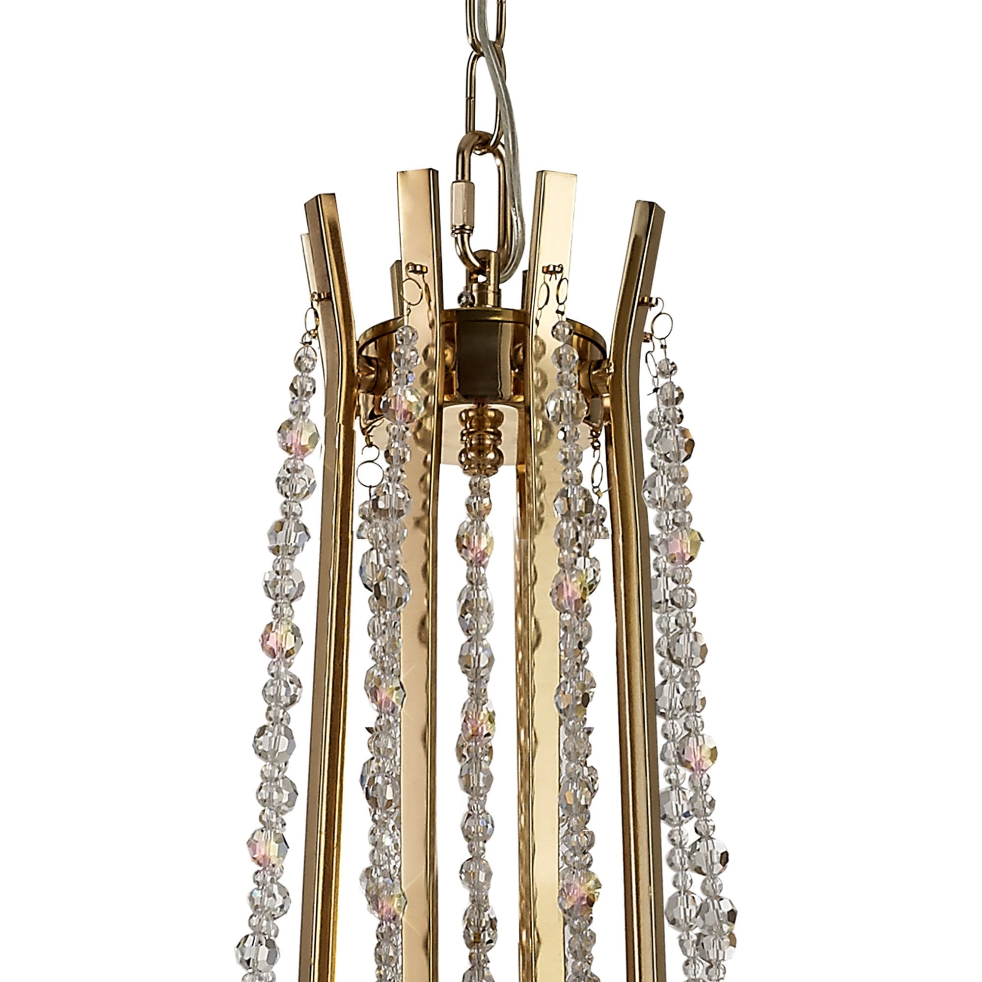 Diyas Armand Pendant 8 Light E14 - French Gold/Crystal