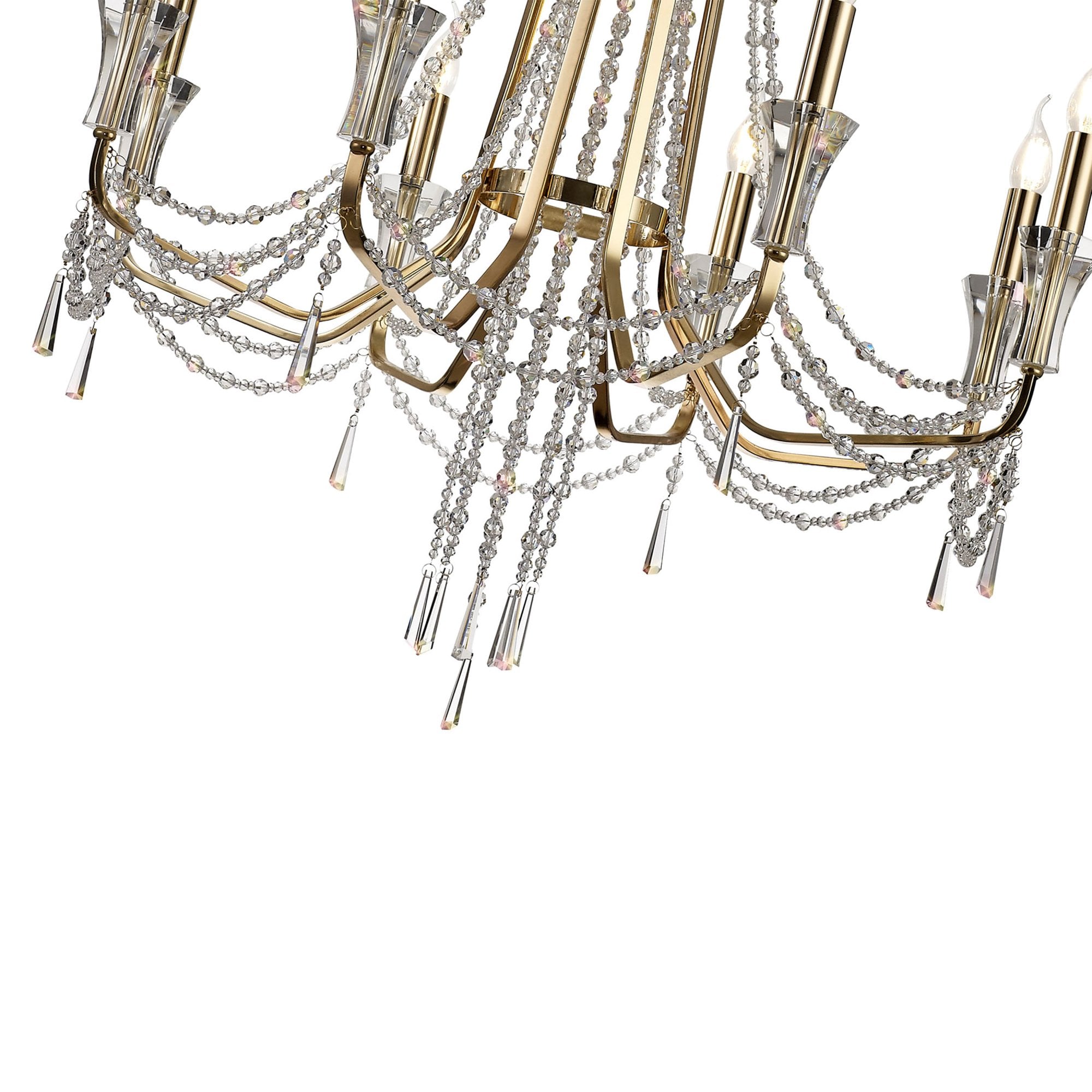 Diyas Armand Pendant 8 Light E14 - French Gold/Crystal