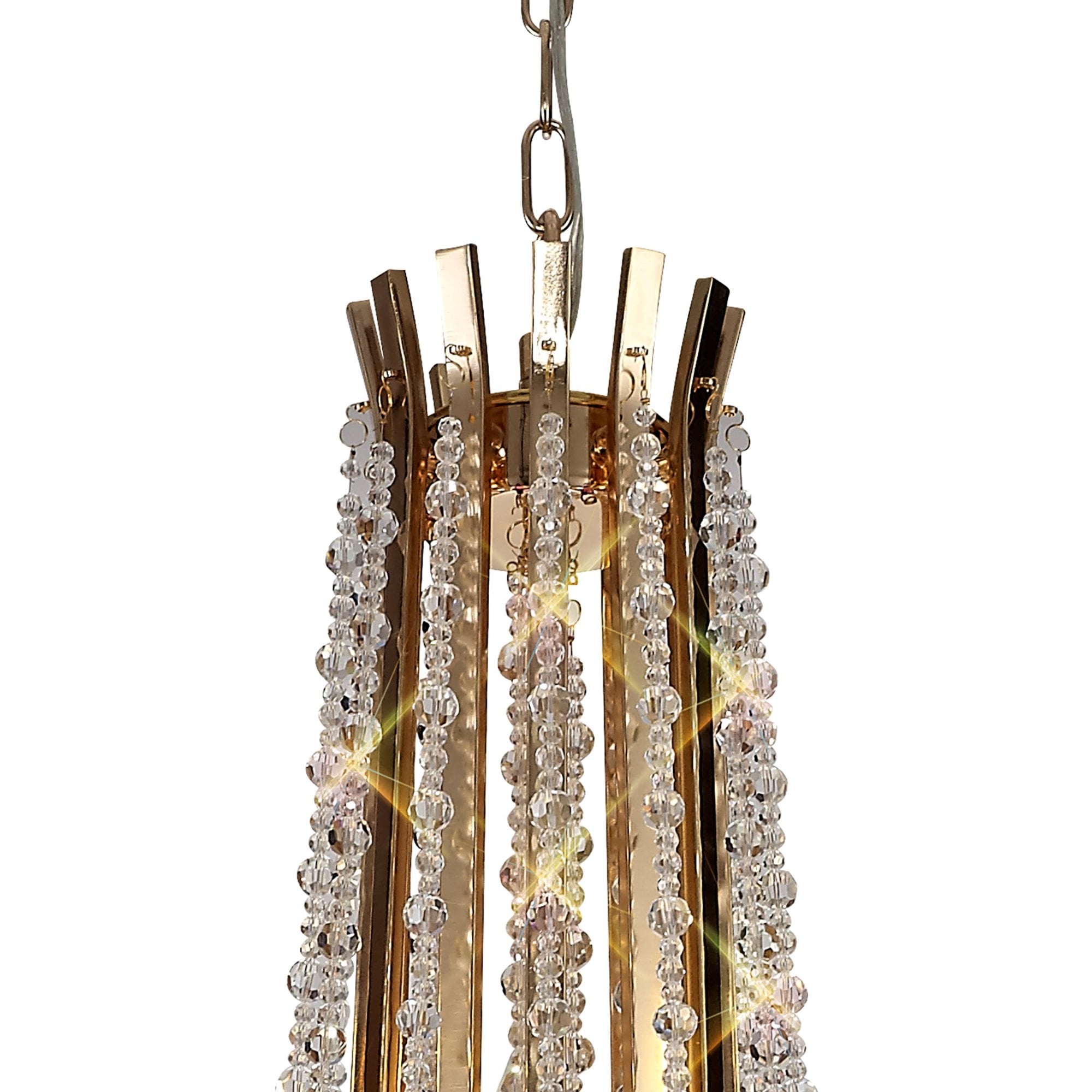 Diyas Armand Pendant 6+3+3 Light E14 - French Gold/Crystal
