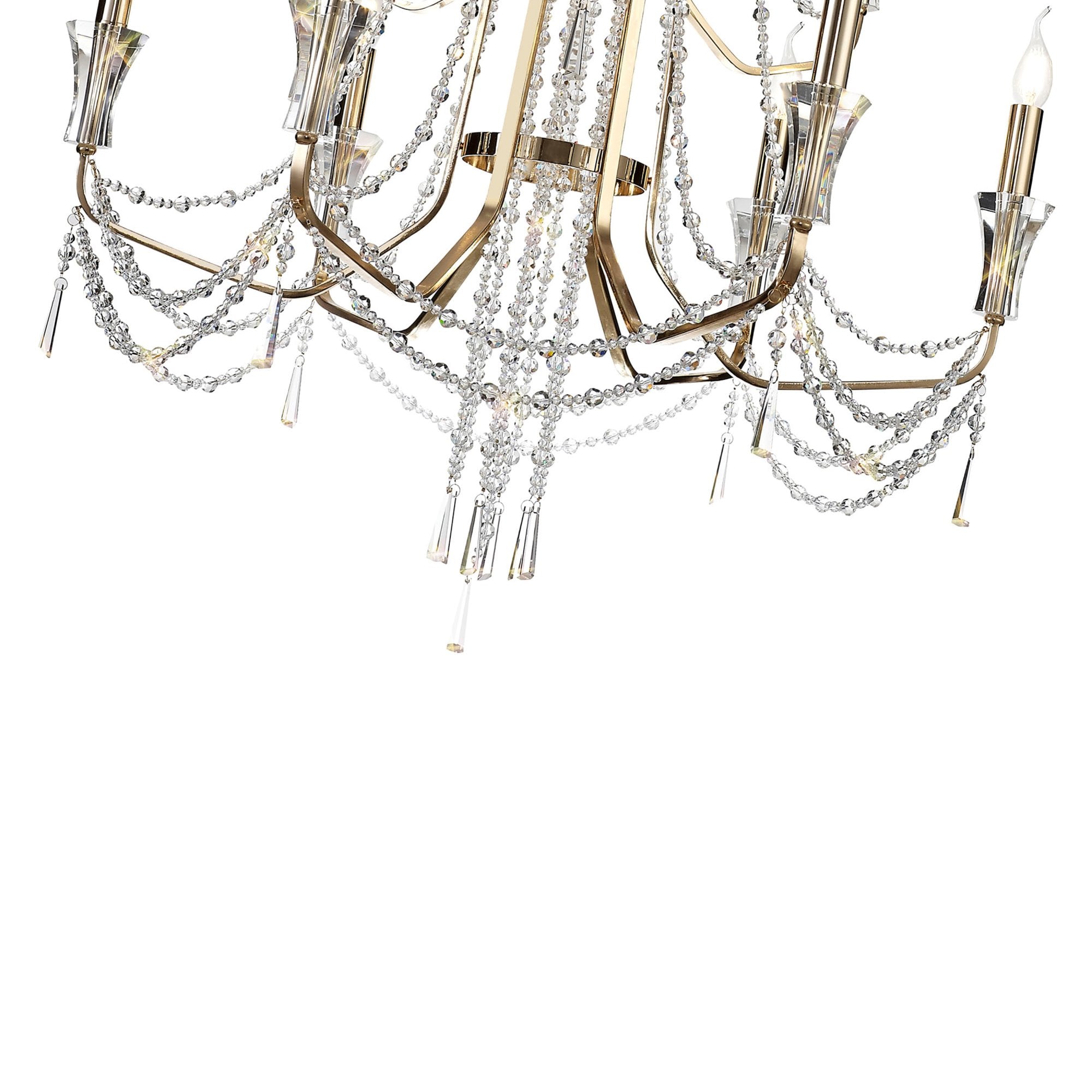 Diyas Armand Pendant 6+3+3 Light E14 - French Gold/Crystal
