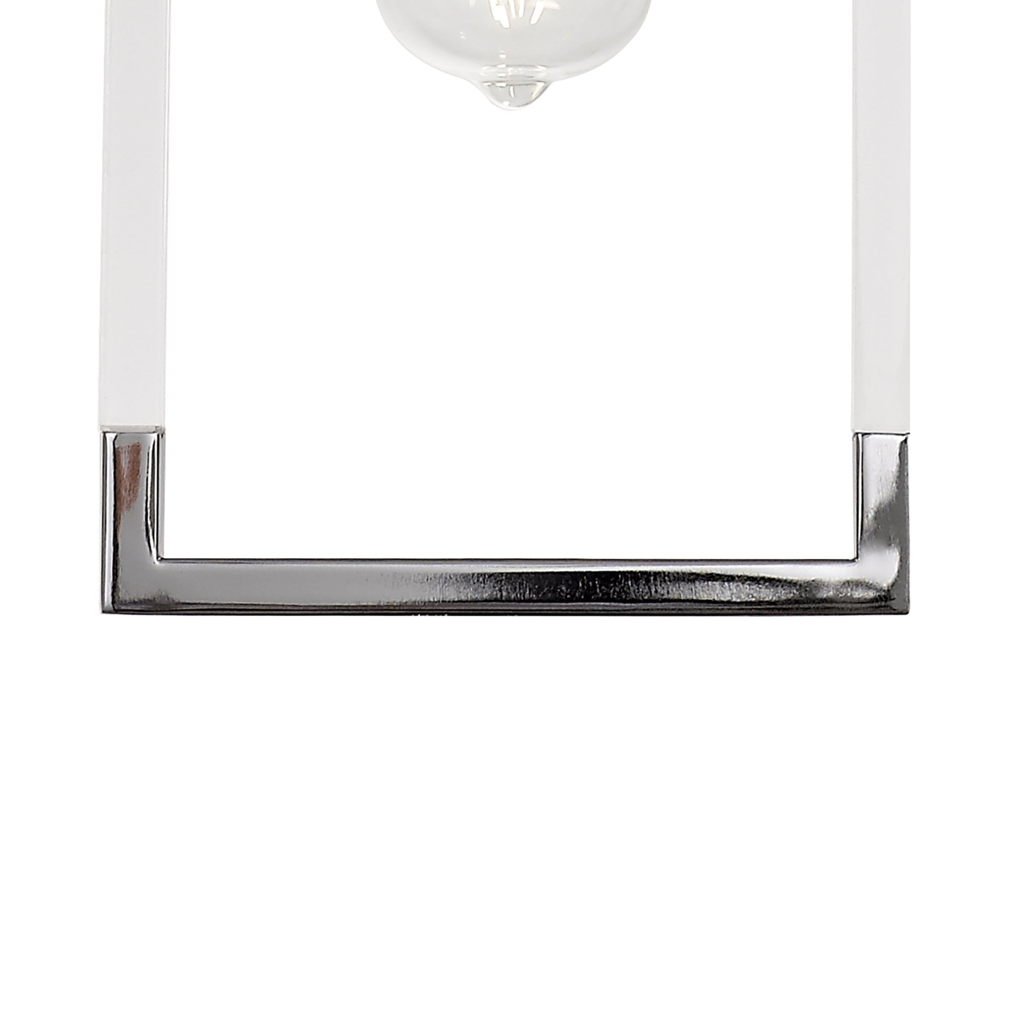 Diyas Canto Single Rectangle Pendant Single Light E27 - Polished Nickel/Acrylic