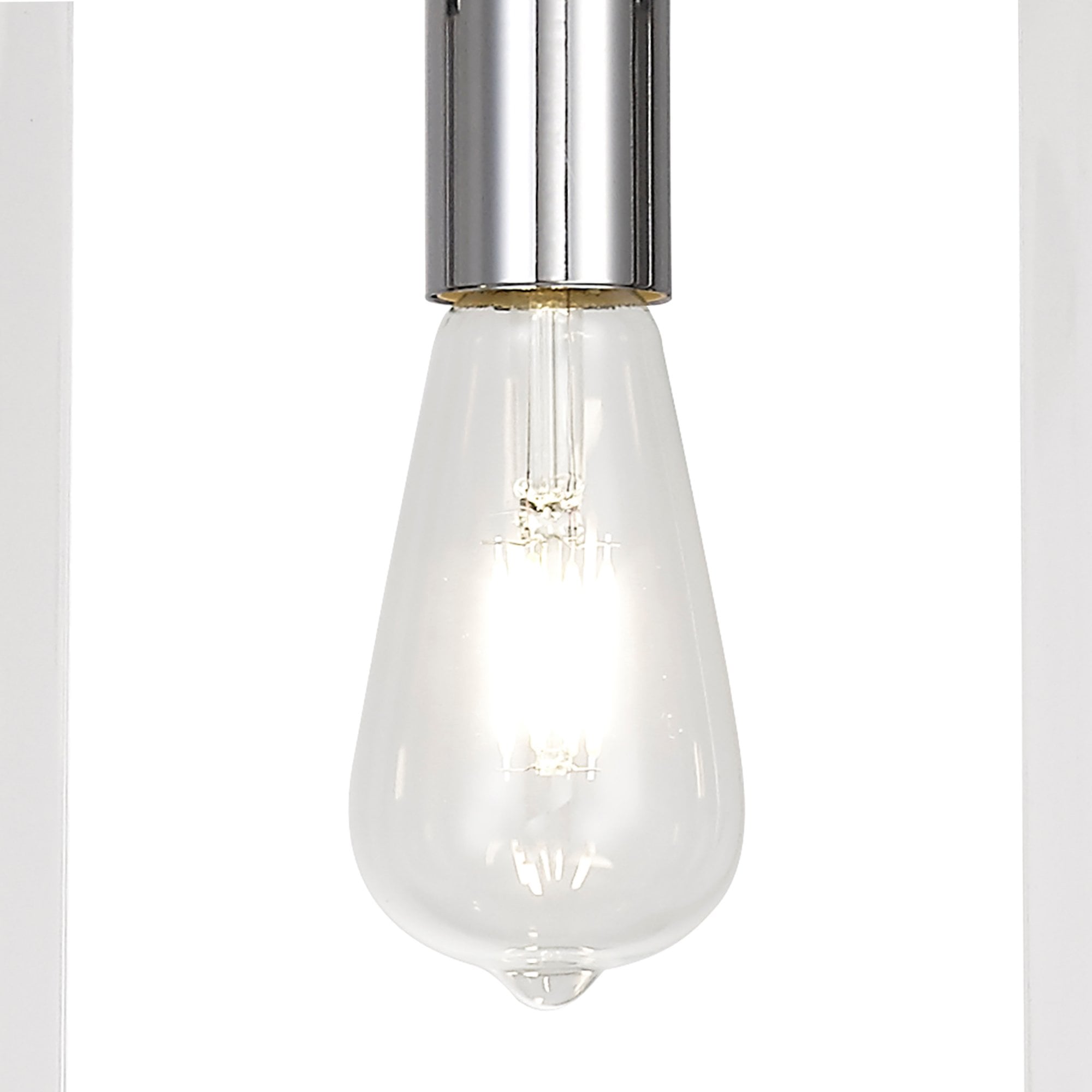 Diyas Canto Single Rectangle Pendant Single Light E27 - Polished Nickel/Acrylic