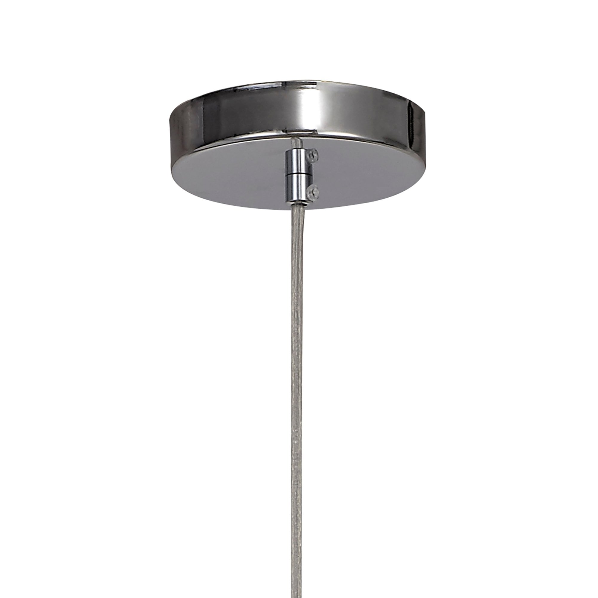Diyas Canto Single Rectangle Pendant Single Light E27 - Polished Nickel/Acrylic