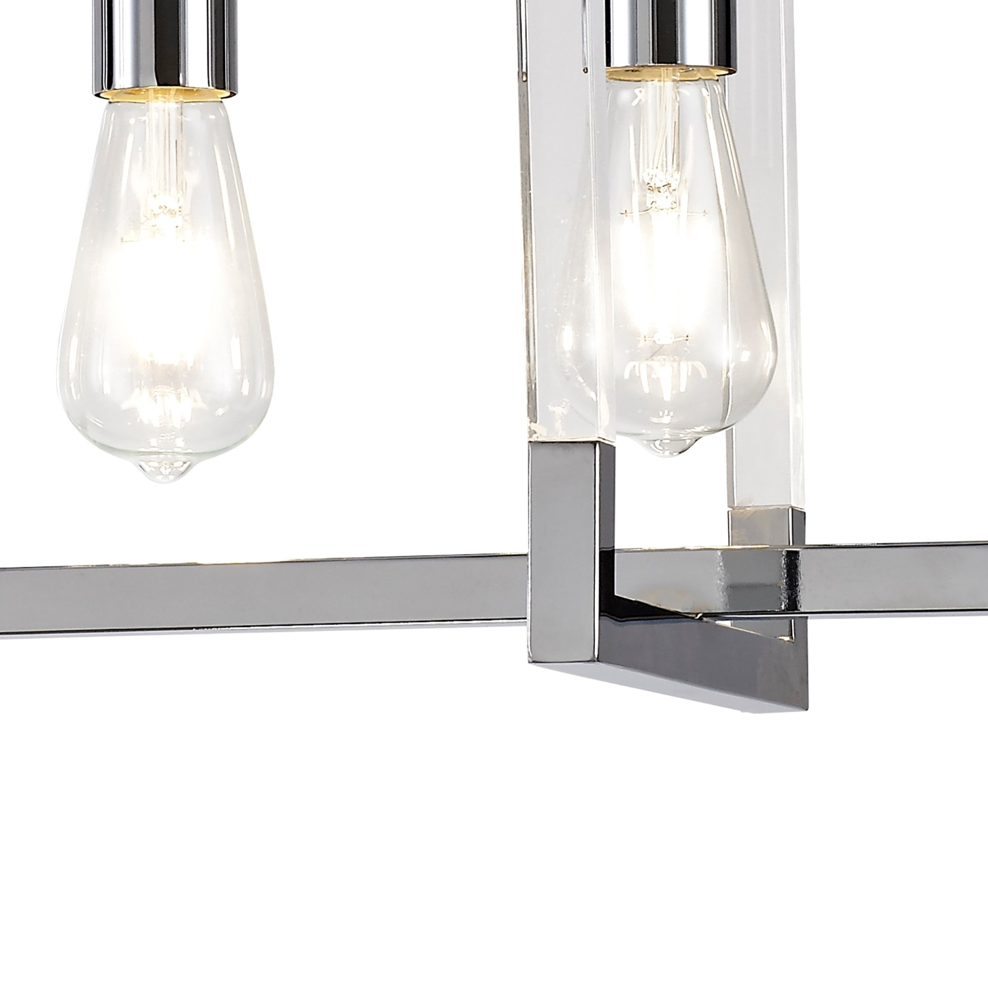 Diyas Canto Rectangle Pendant 3 Light E27 - Polished Nickel/Acrylic