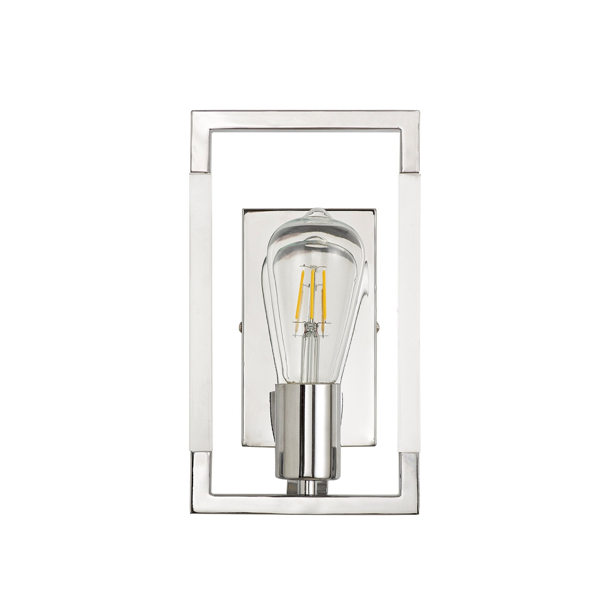 Diyas Canto Wall Lamp Single Light E27 - Polished Nickel/Acrylic