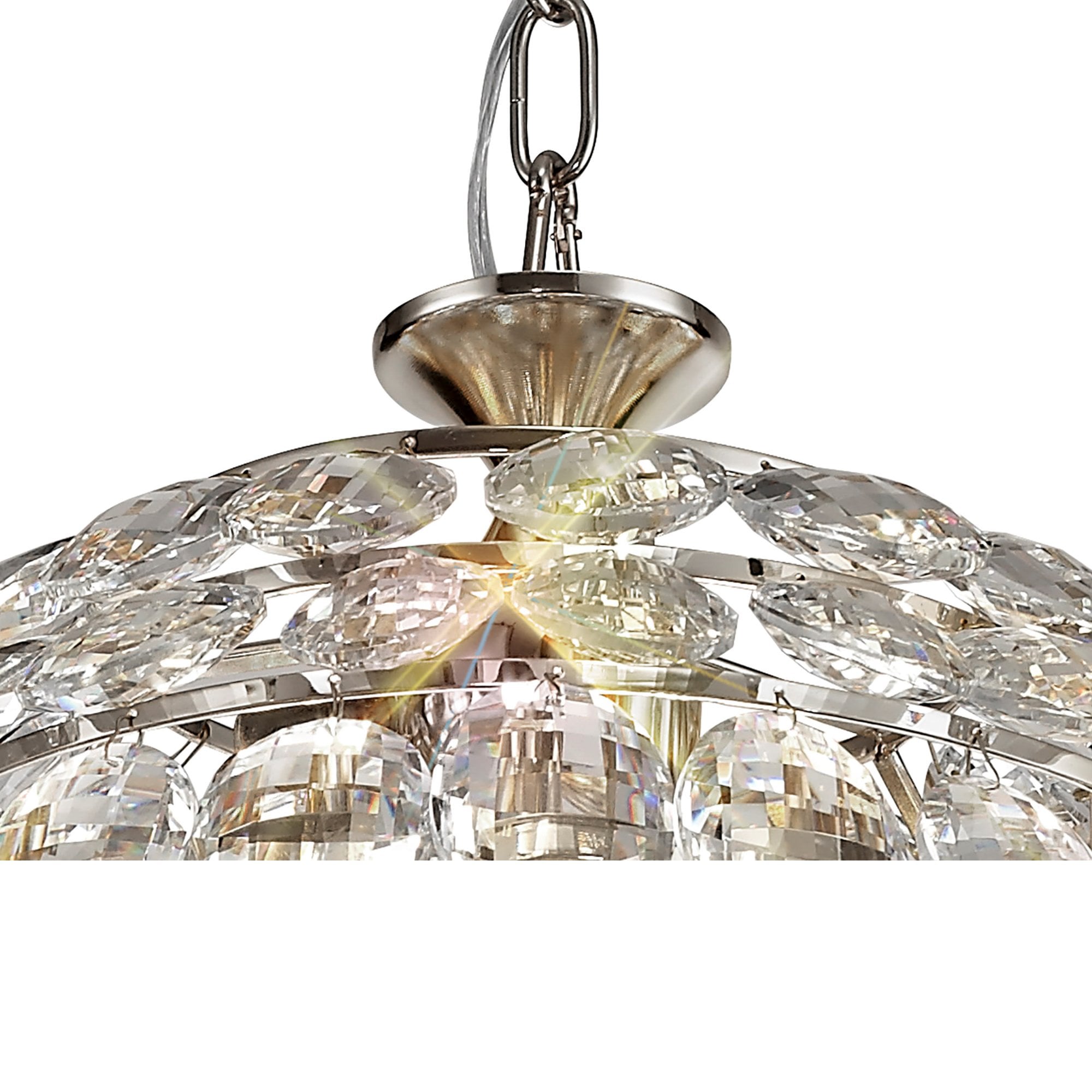 Diyas Coniston Pendant 3 Light E14 - Polished Chrome/Crystal