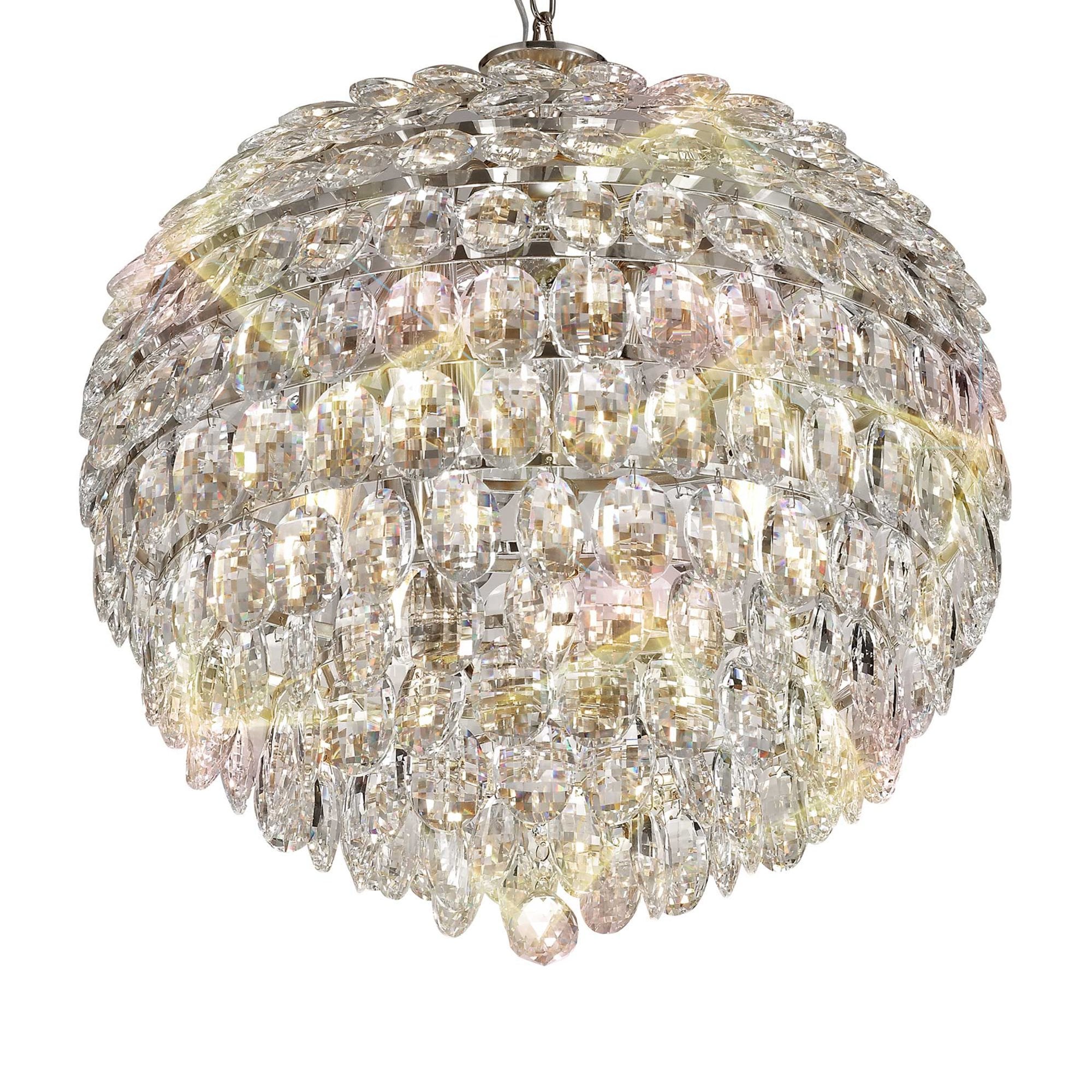 Diyas Coniston Pendant 9 Light E14 - Polished Chrome/Crystal