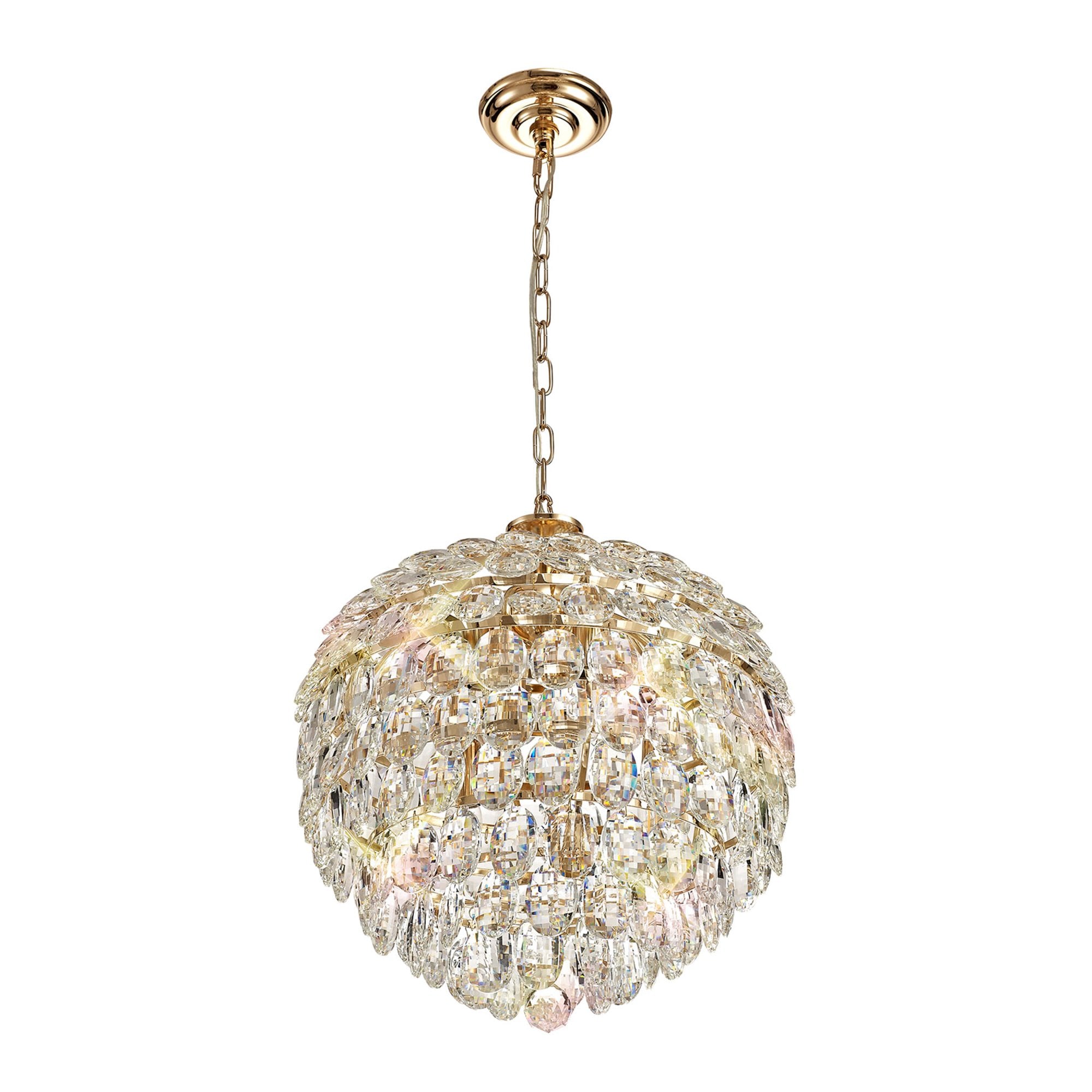 Diyas Coniston Pendant 6 Light E14 - French Gold/Crystal