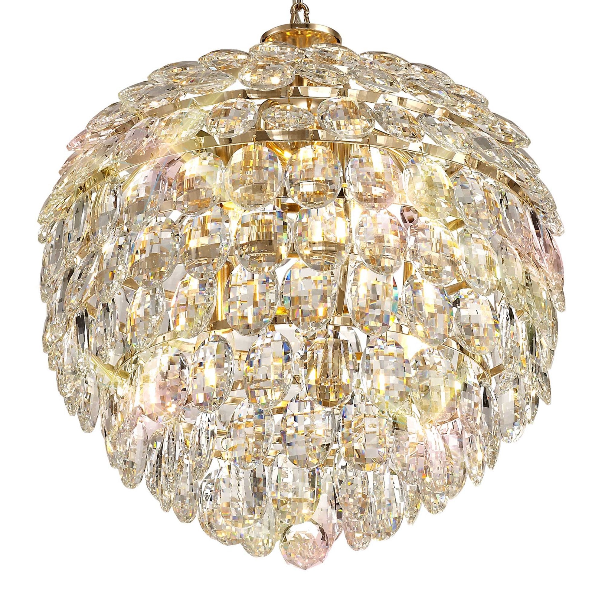 Diyas Coniston Pendant 6 Light E14 - French Gold/Crystal