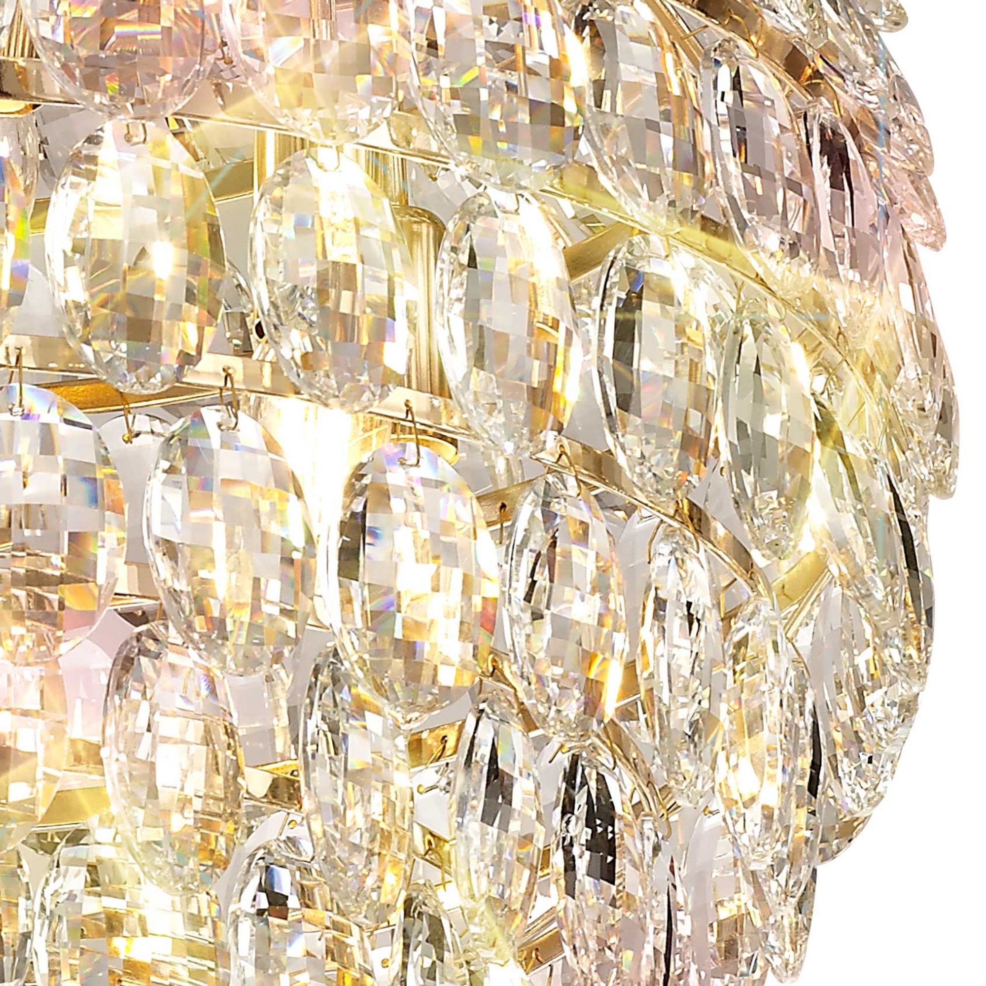 Diyas Coniston Pendant 9 Light E14 - French Gold/Crystal