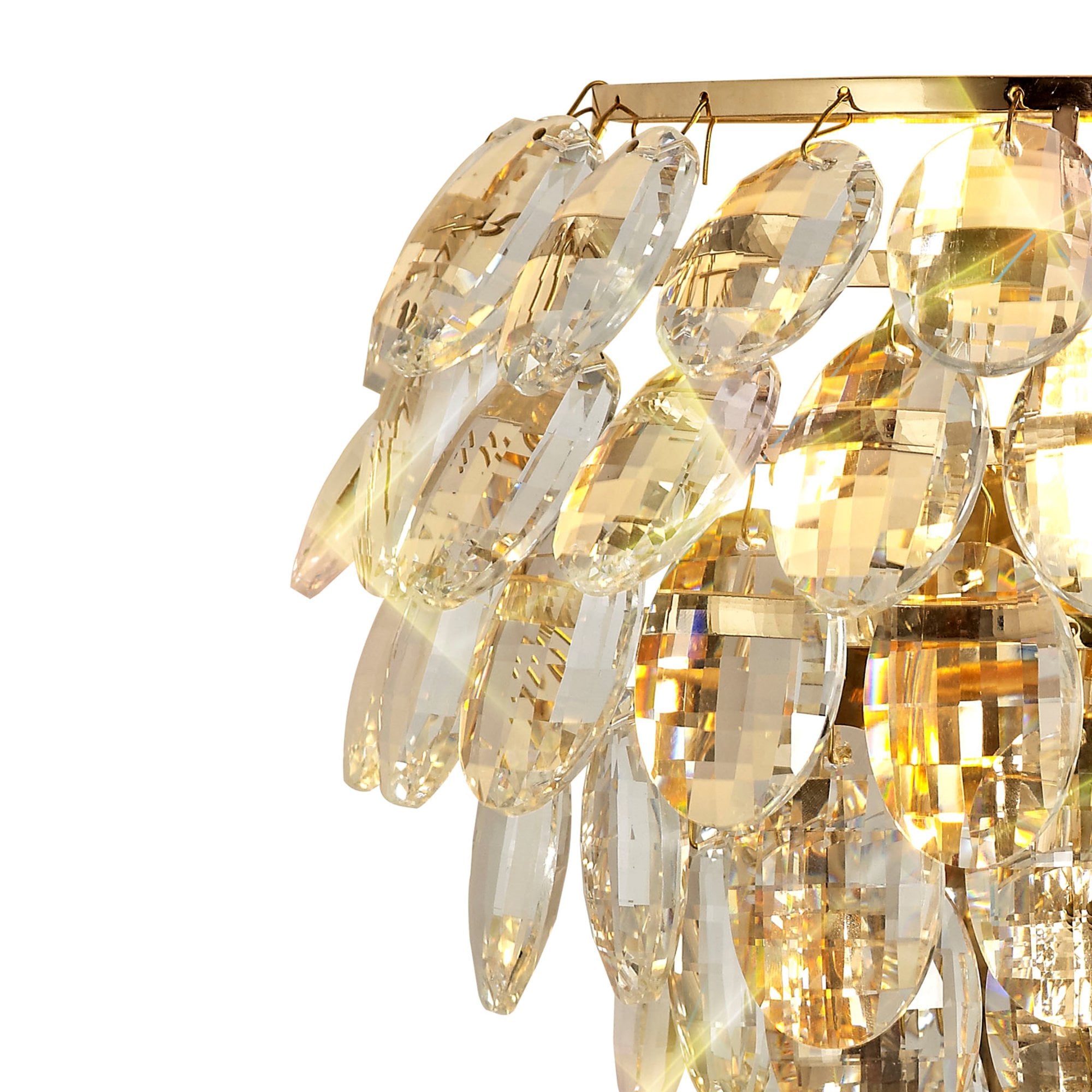 Diyas Coniston Wall Lamp Single Light E14 - French Gold/Crystal