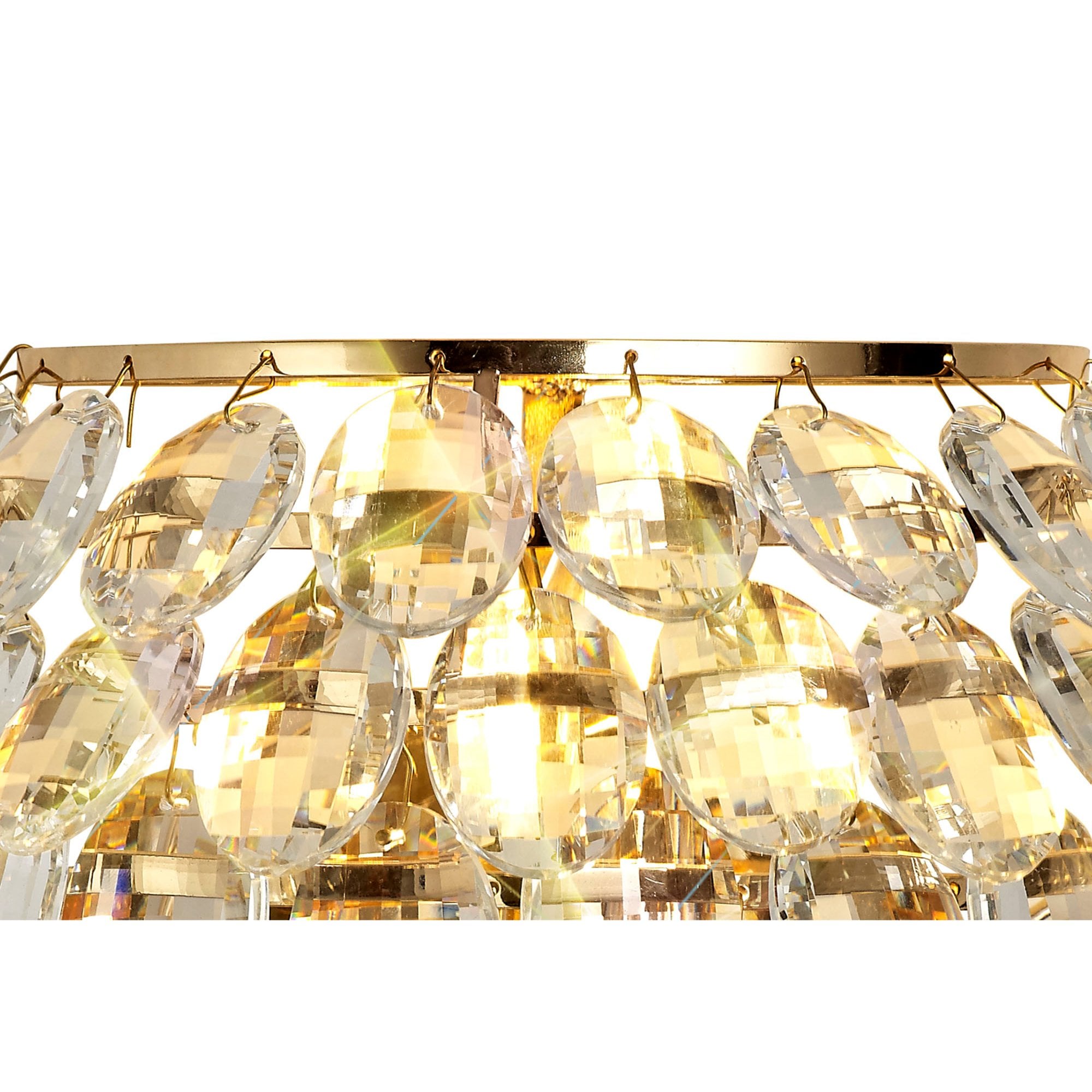 Diyas Coniston Wall Lamp Single Light E14 - French Gold/Crystal