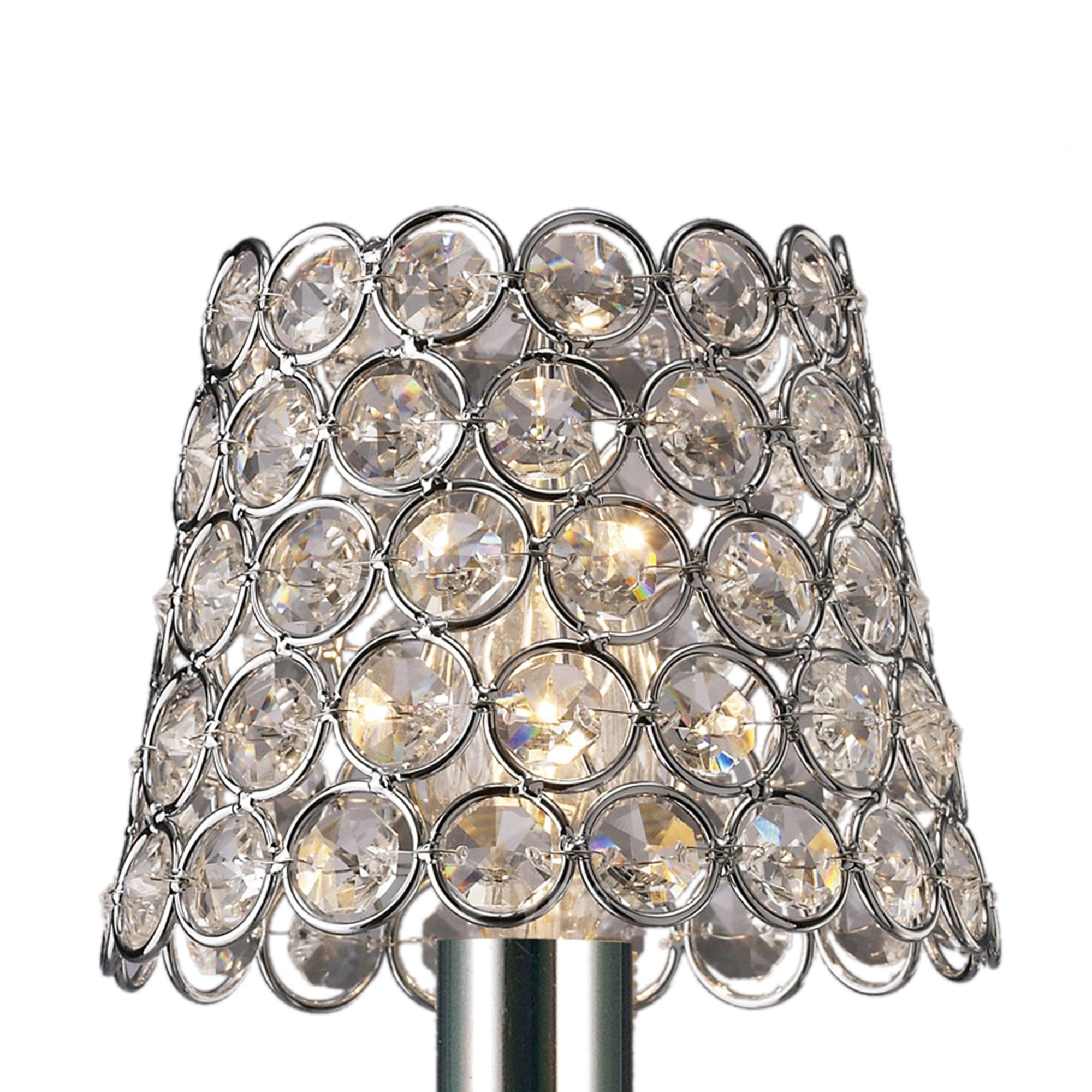 Diyas ILS10701 Clip On Crystal Ring Shade - Polished Chrome - 8.5/12cm - Shade Only