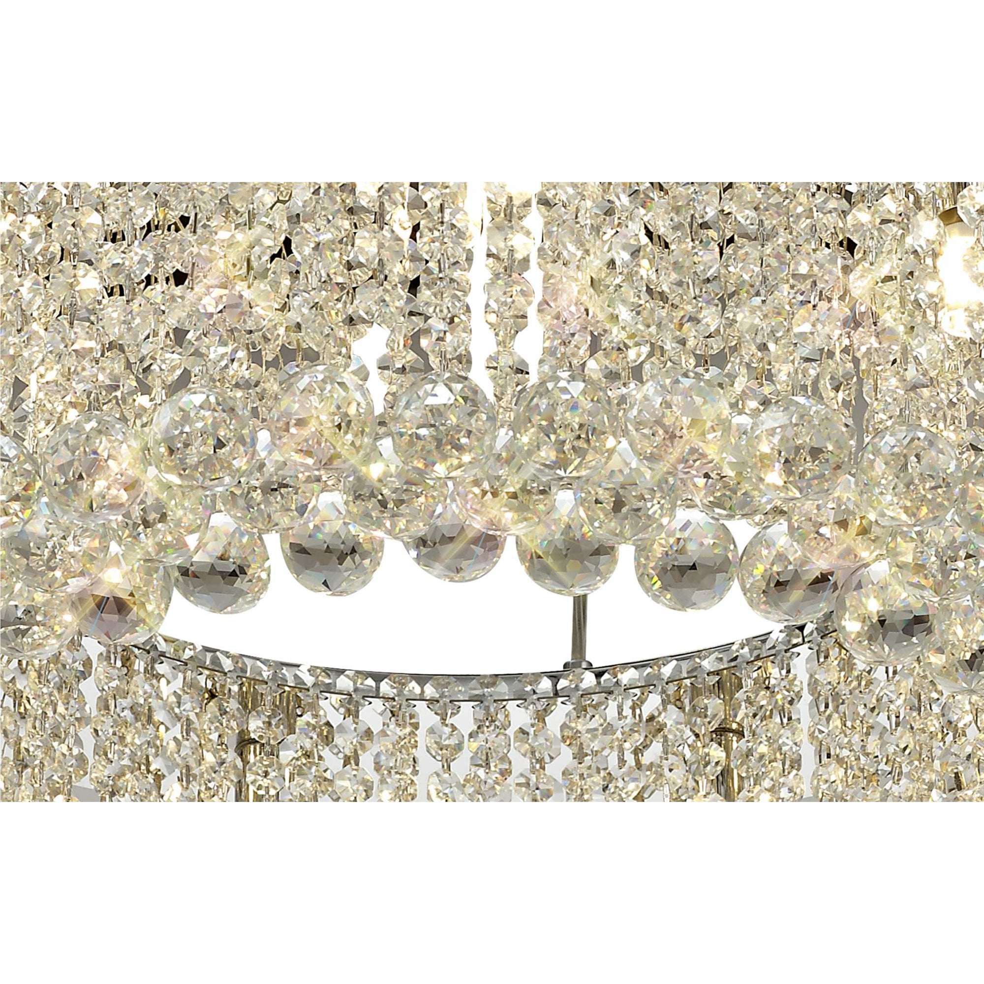 Diyas Empire 60cm Round Pendant Chandelier - Polished Chrome/Crystal