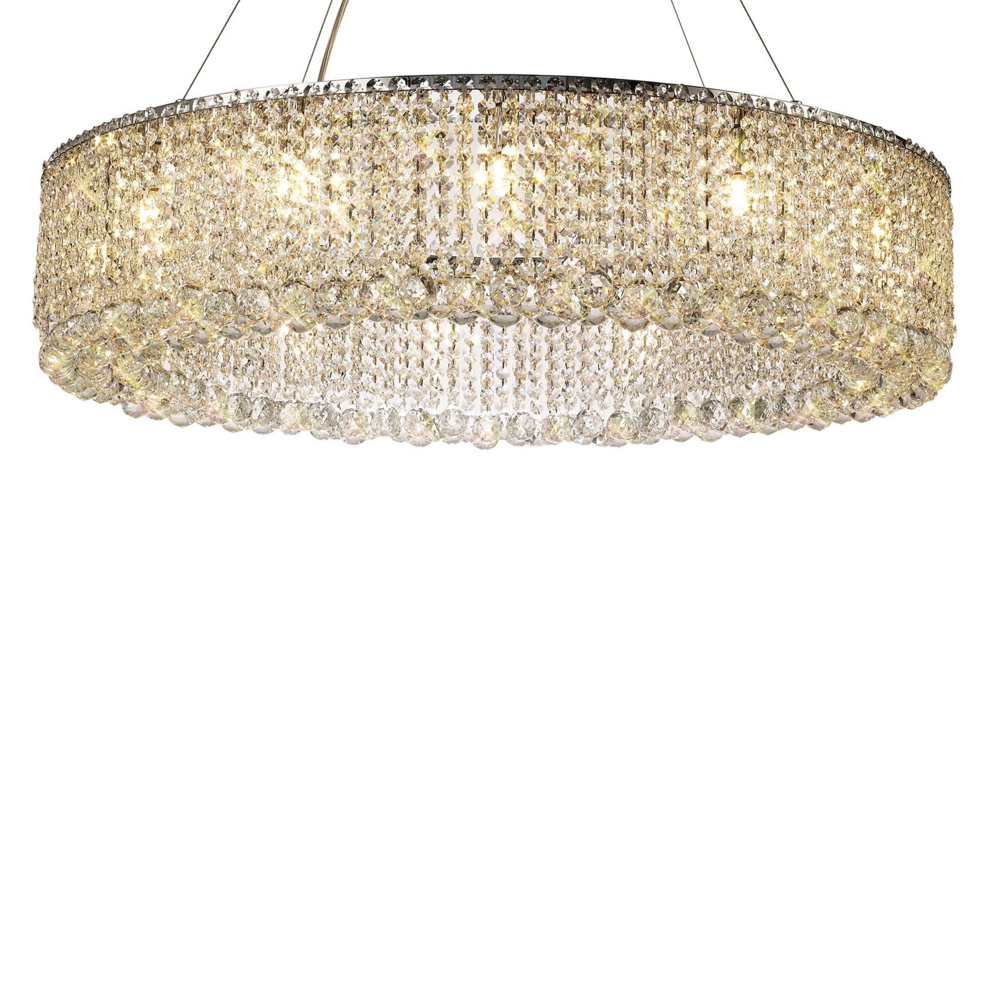 Diyas Empire 85cm Round Pendant Chandelier - Polished Chrome/Crystal