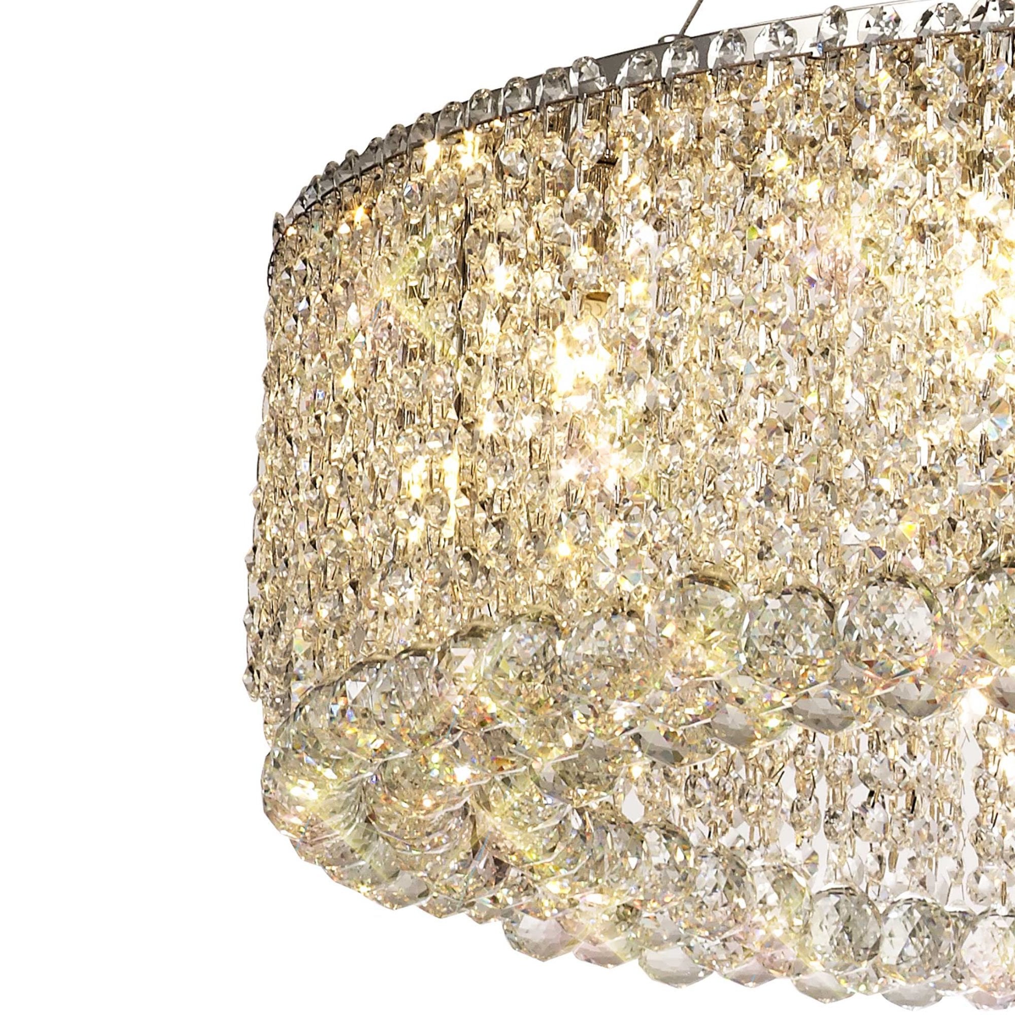 Diyas Empire 85cm Round Pendant Chandelier - Polished Chrome/Crystal