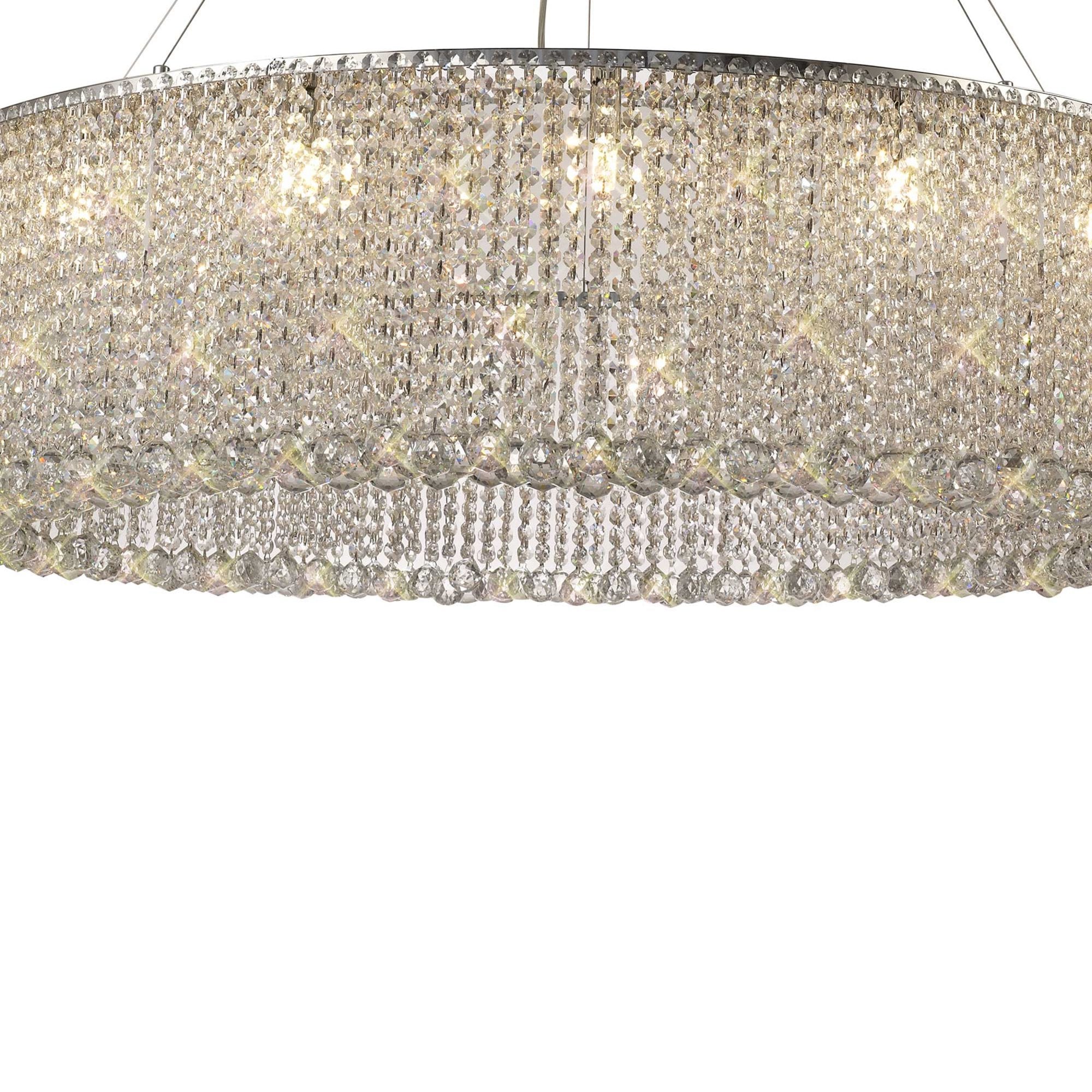 Diyas Empire 110cm Round Pendant Chandelier - Polished Chrome/Crystal