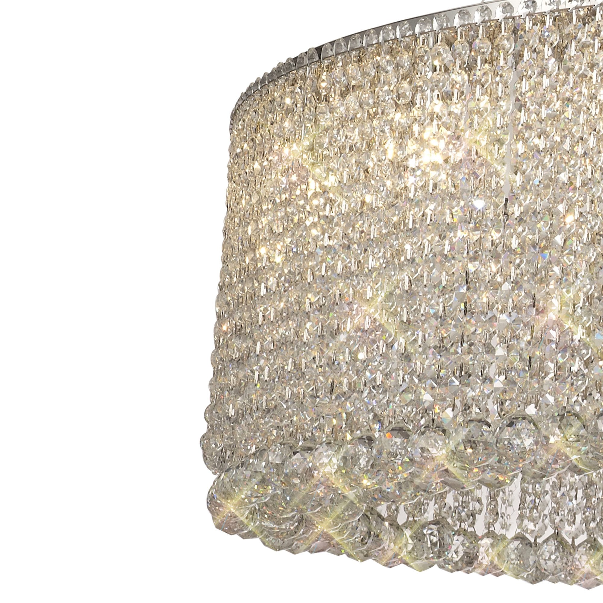 Diyas Empire 110cm Round Pendant Chandelier - Polished Chrome/Crystal