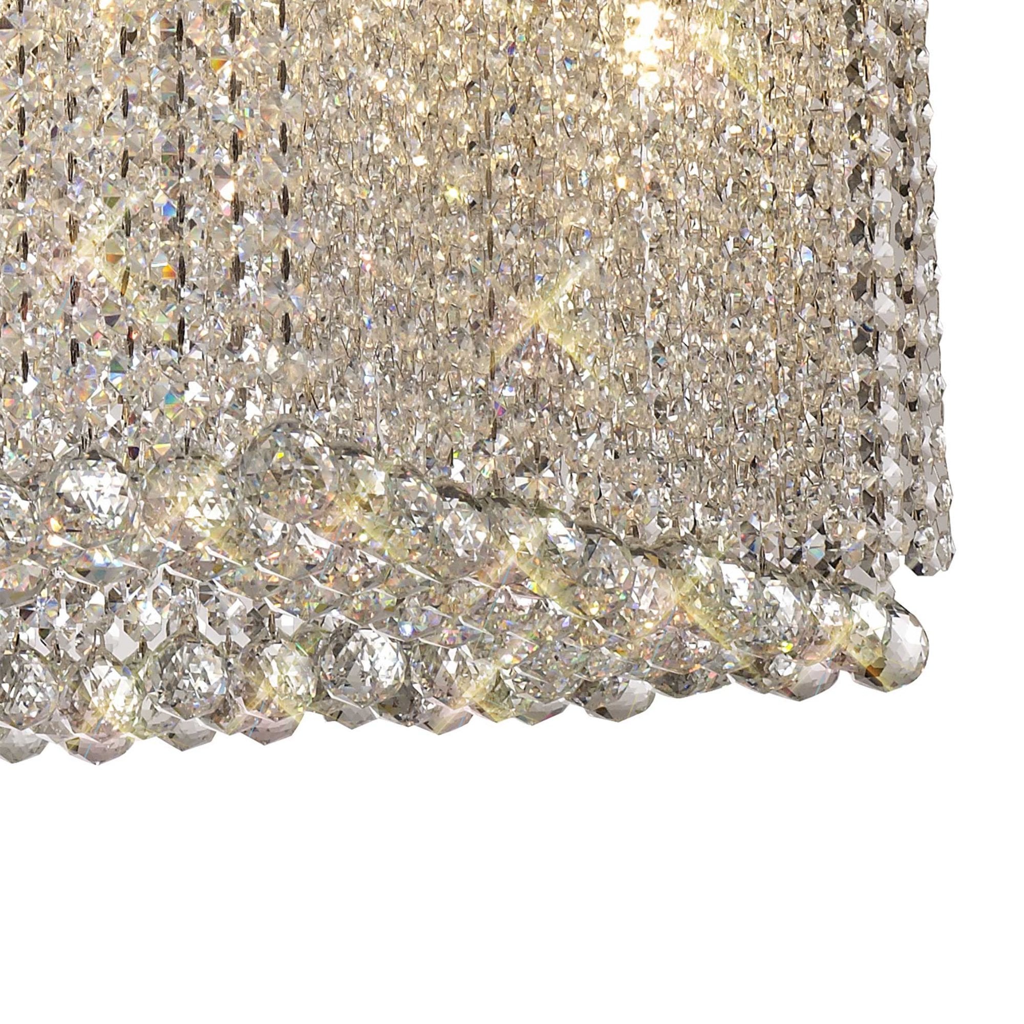 Diyas Empire 122x51cm Rectangular Pendant Chandelier - Polished Chrome/Crystal