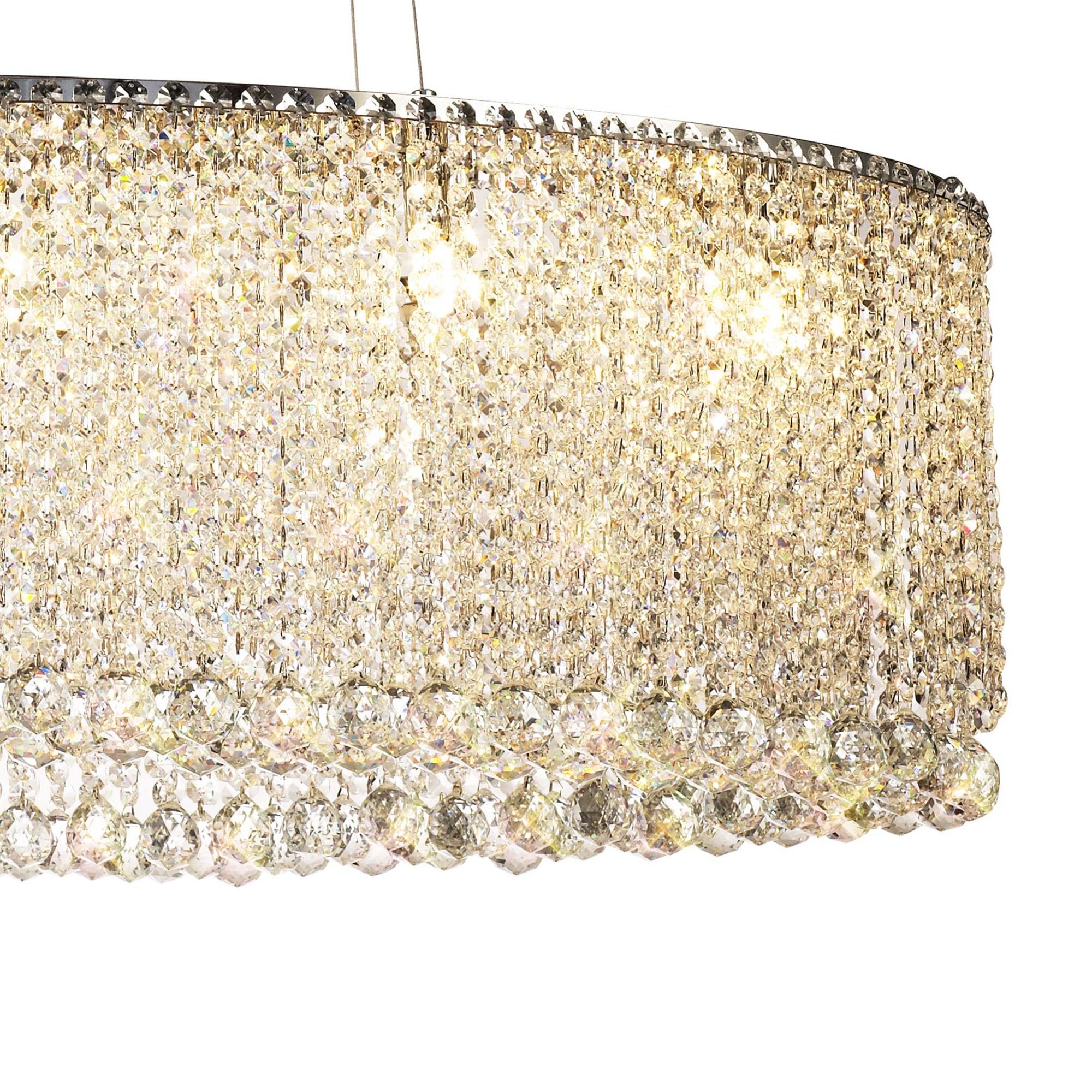 Diyas Empire 100x50cm Oval Pendant Chandelier - Polished Chrome/Crystal