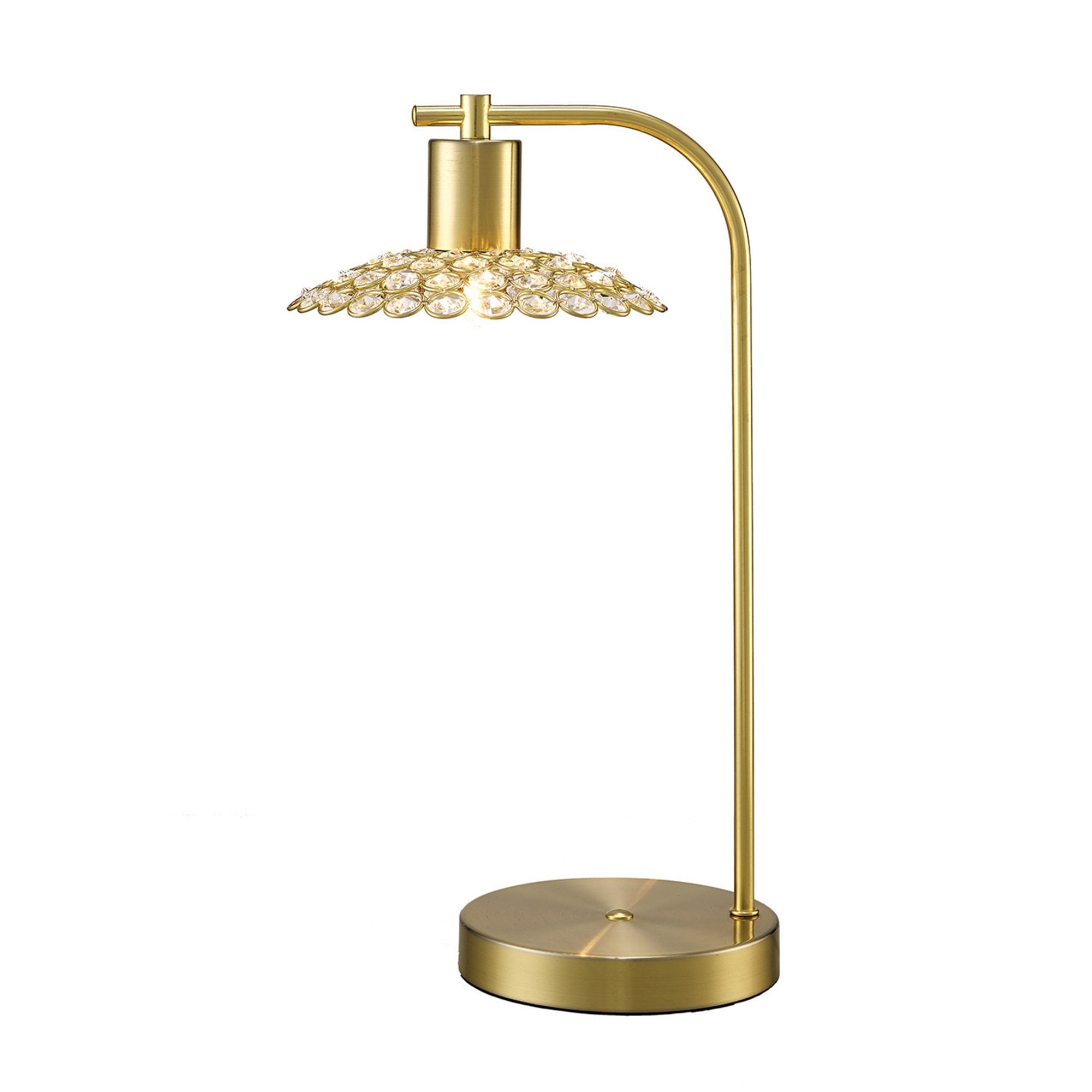 Diyas IL20603 Ellen 1 Light Table Lamp Satin Brass/Crystal